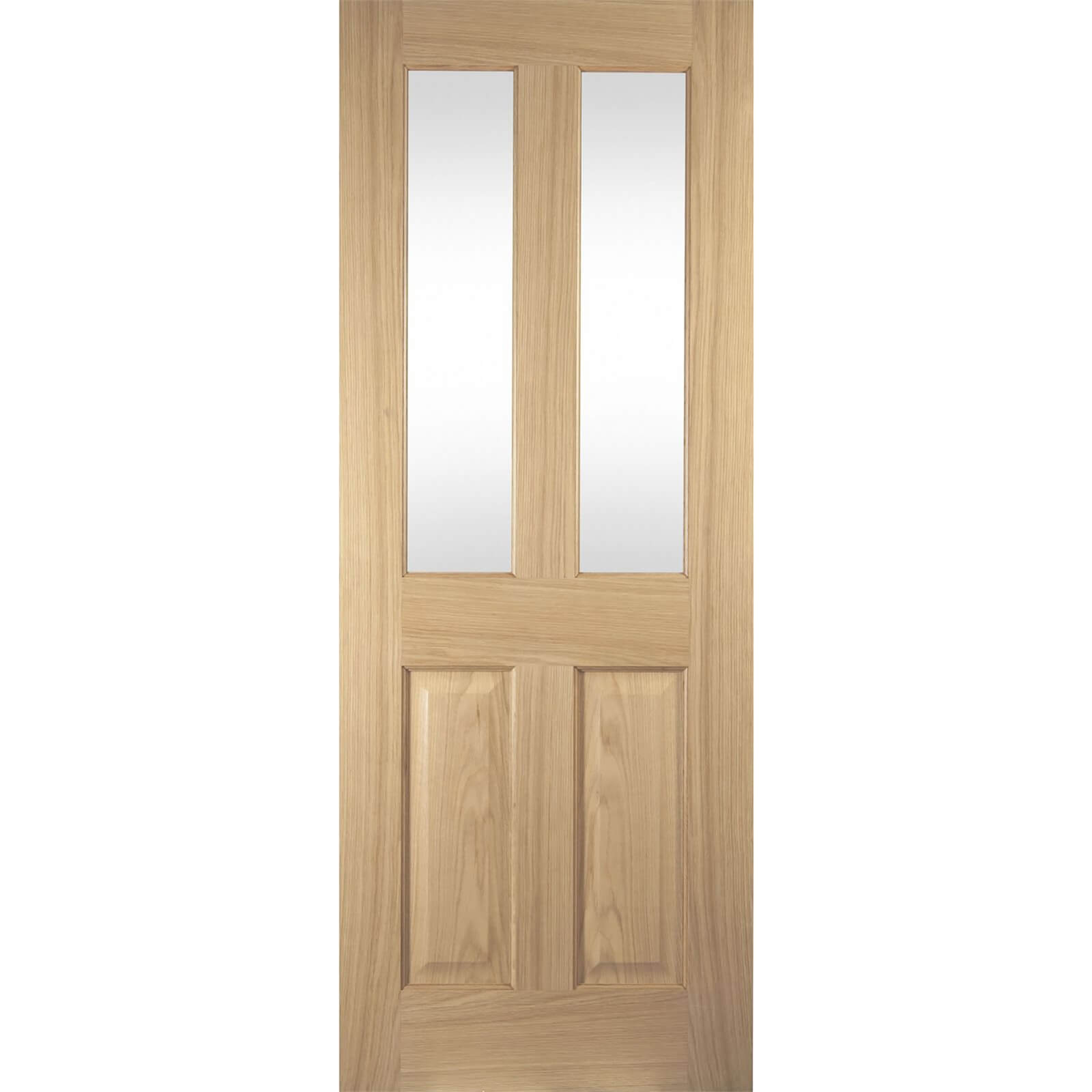 Photo of 2 Light Clear Glazed Oak Veneer Internal Door 686 X 1981mm