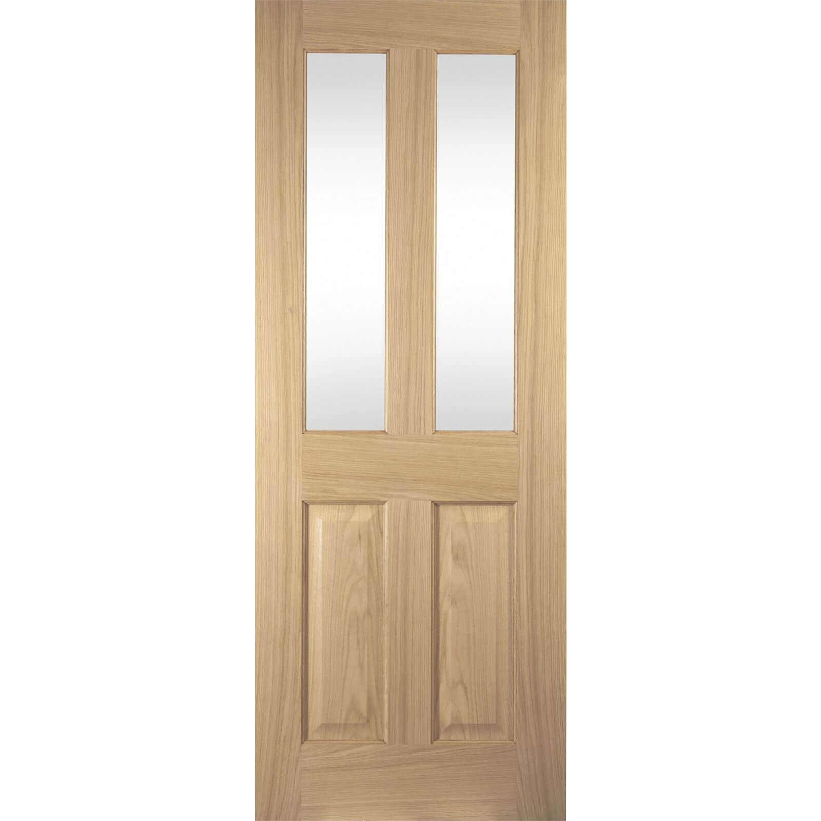 Photo of 2 Lite Clear Glazed Oak Veneer Internal Door - 838mm Wide