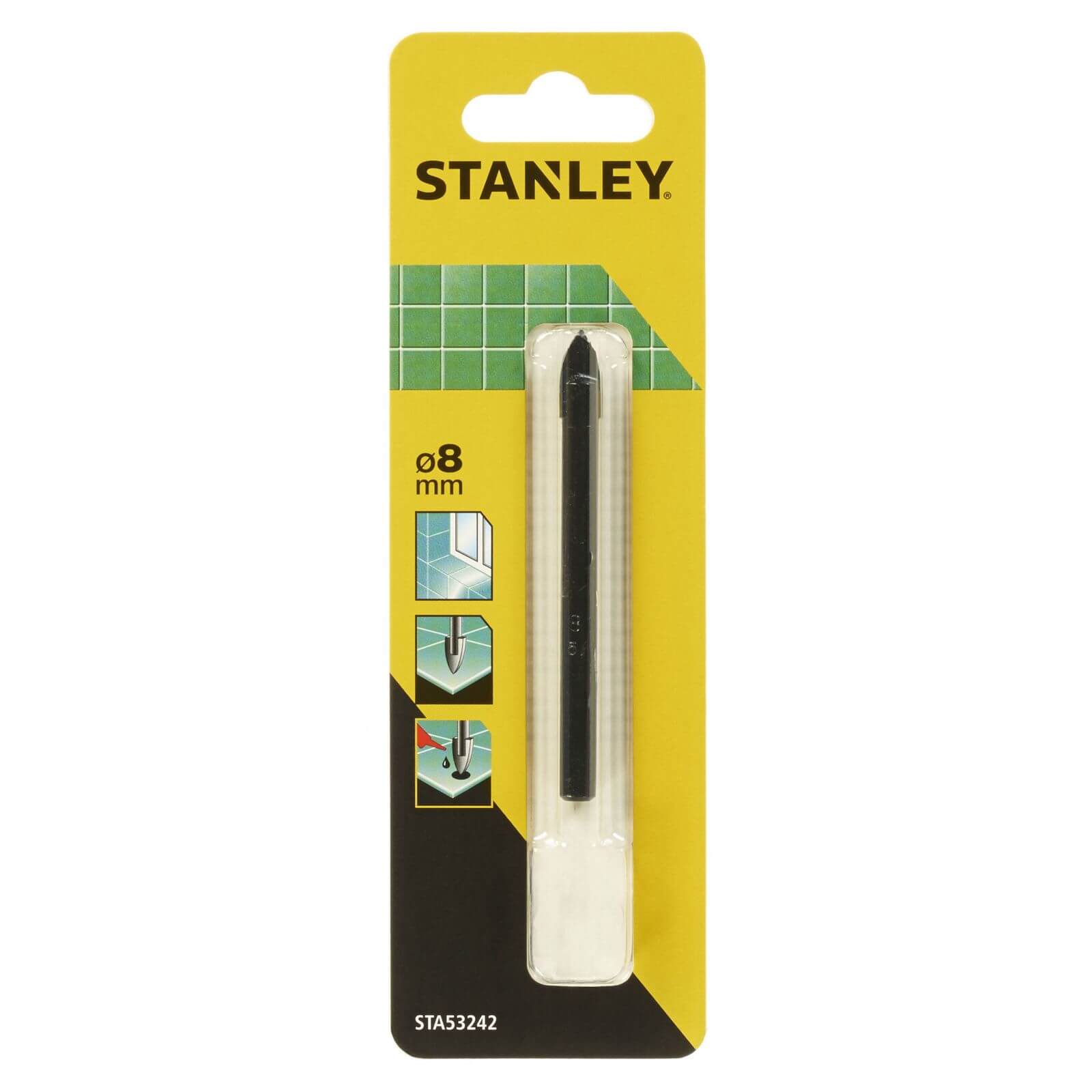 Photo of Stanley Drill Bit Tile & Glass 8mm - Sta53242-qz