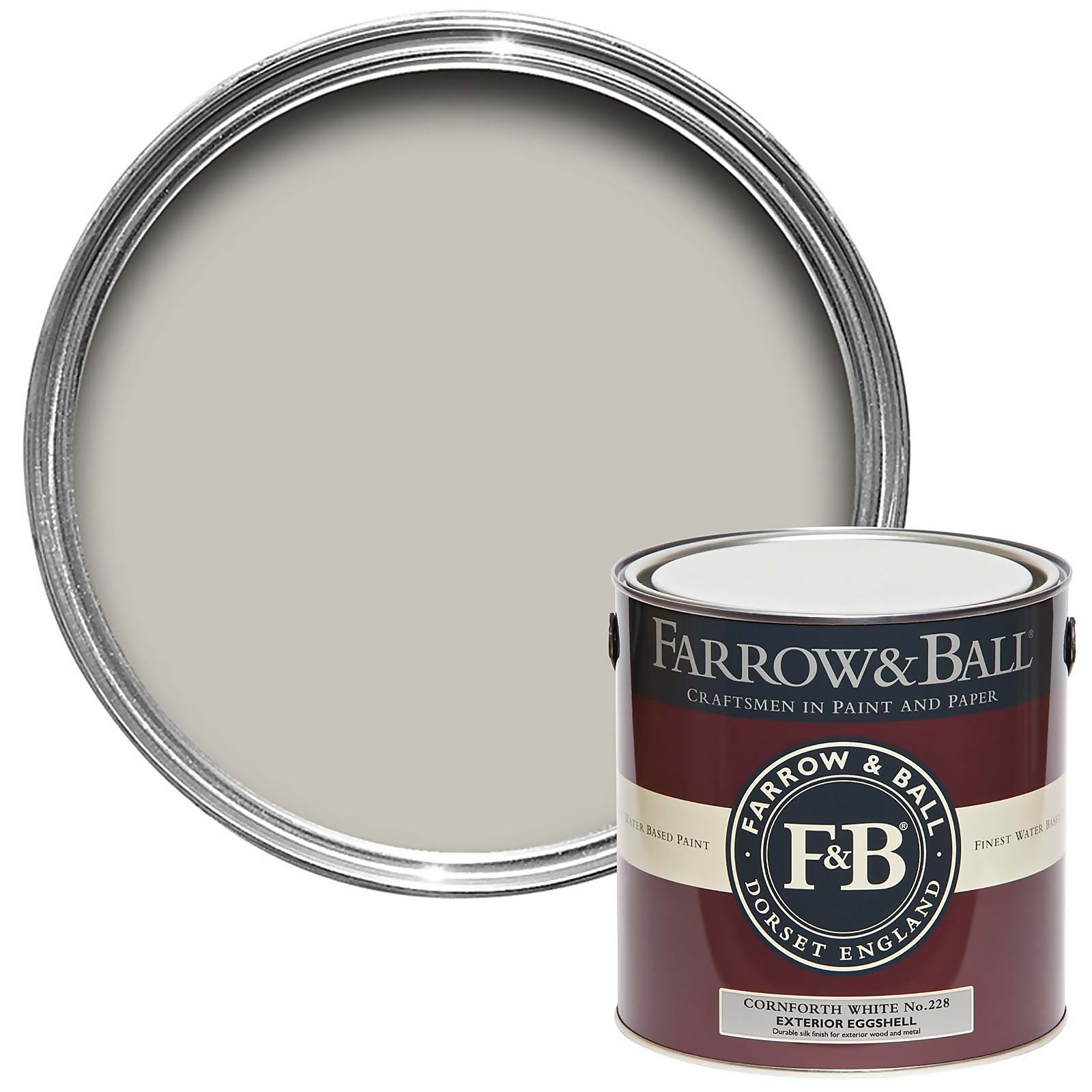 Photo of Farrow & Ball Exterior Eggshell Paint Cornforth White - 2.5l