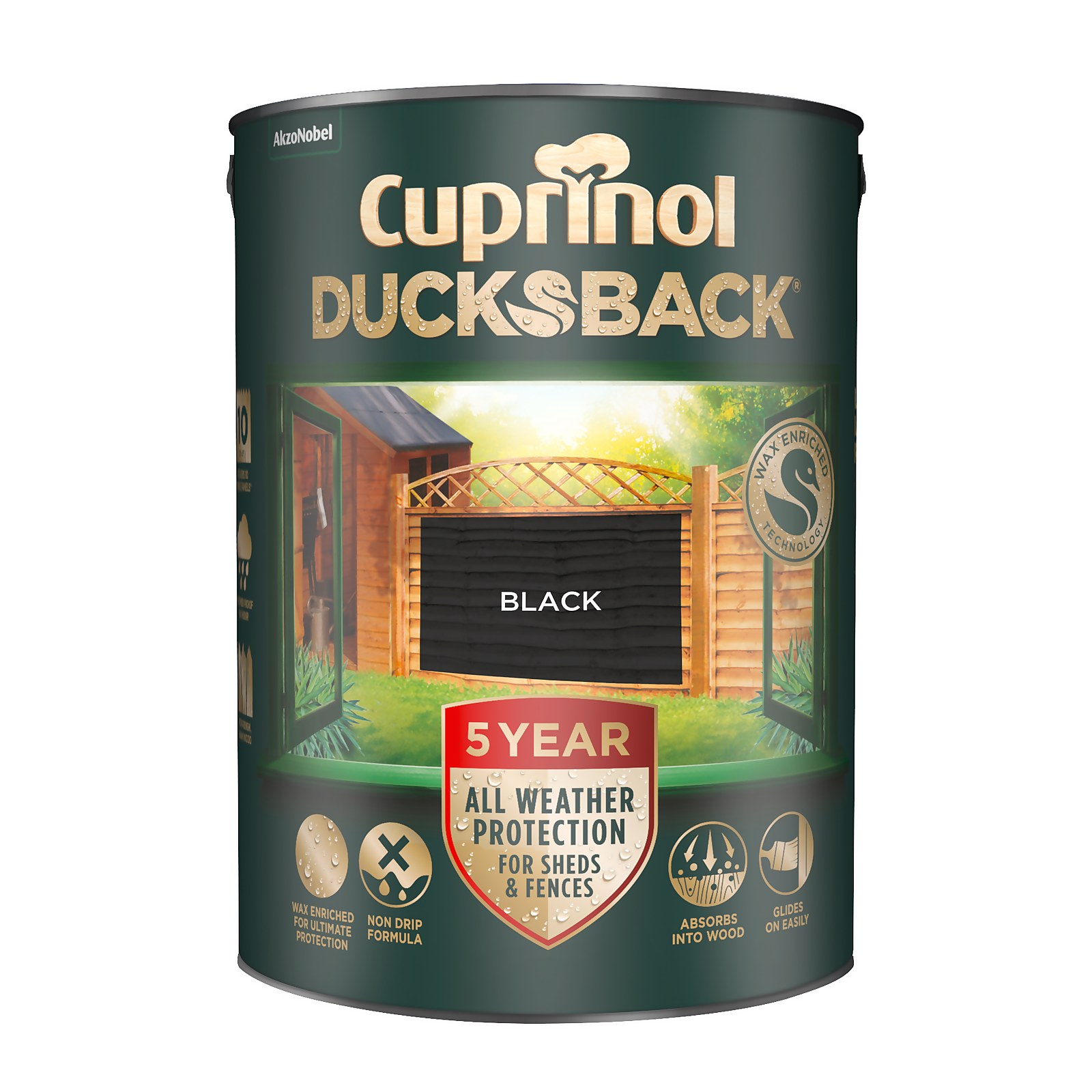 Photo of Cuprinol 5 Year Ducksback - Black - 5l