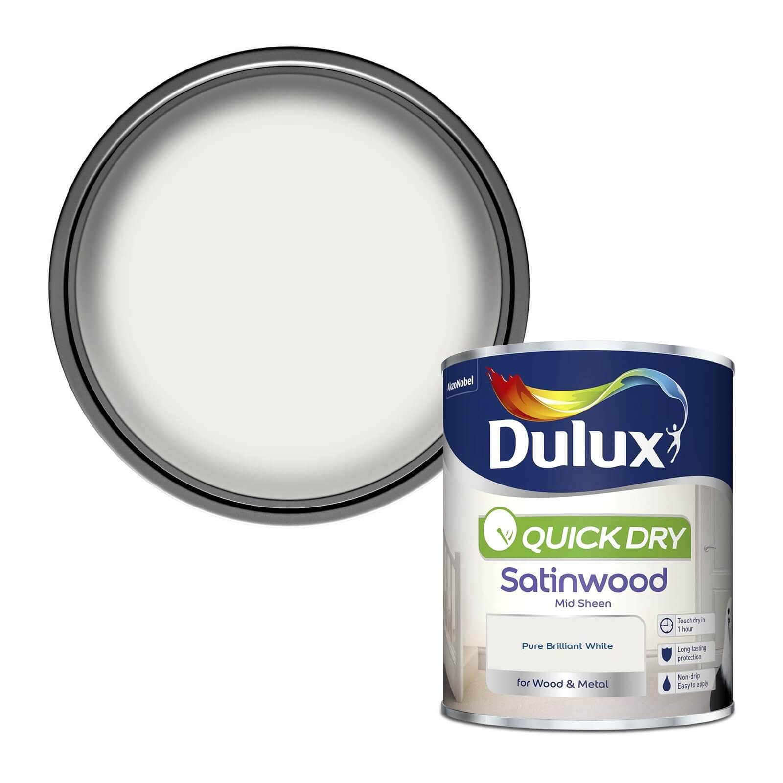 Photo of Dulux Pure Brilliant White - Quick Dry Satinwood - 750ml