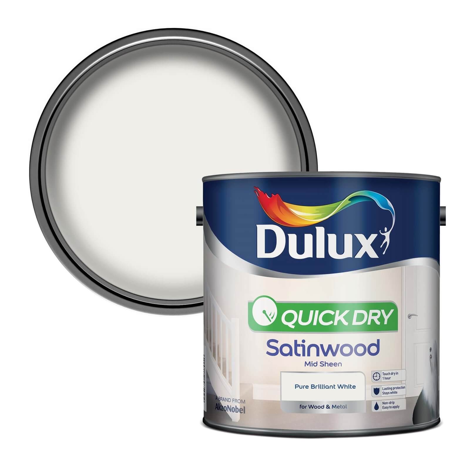 Photo of Dulux Pure Brilliant White - Quick Dry Satinwood - 2.5l