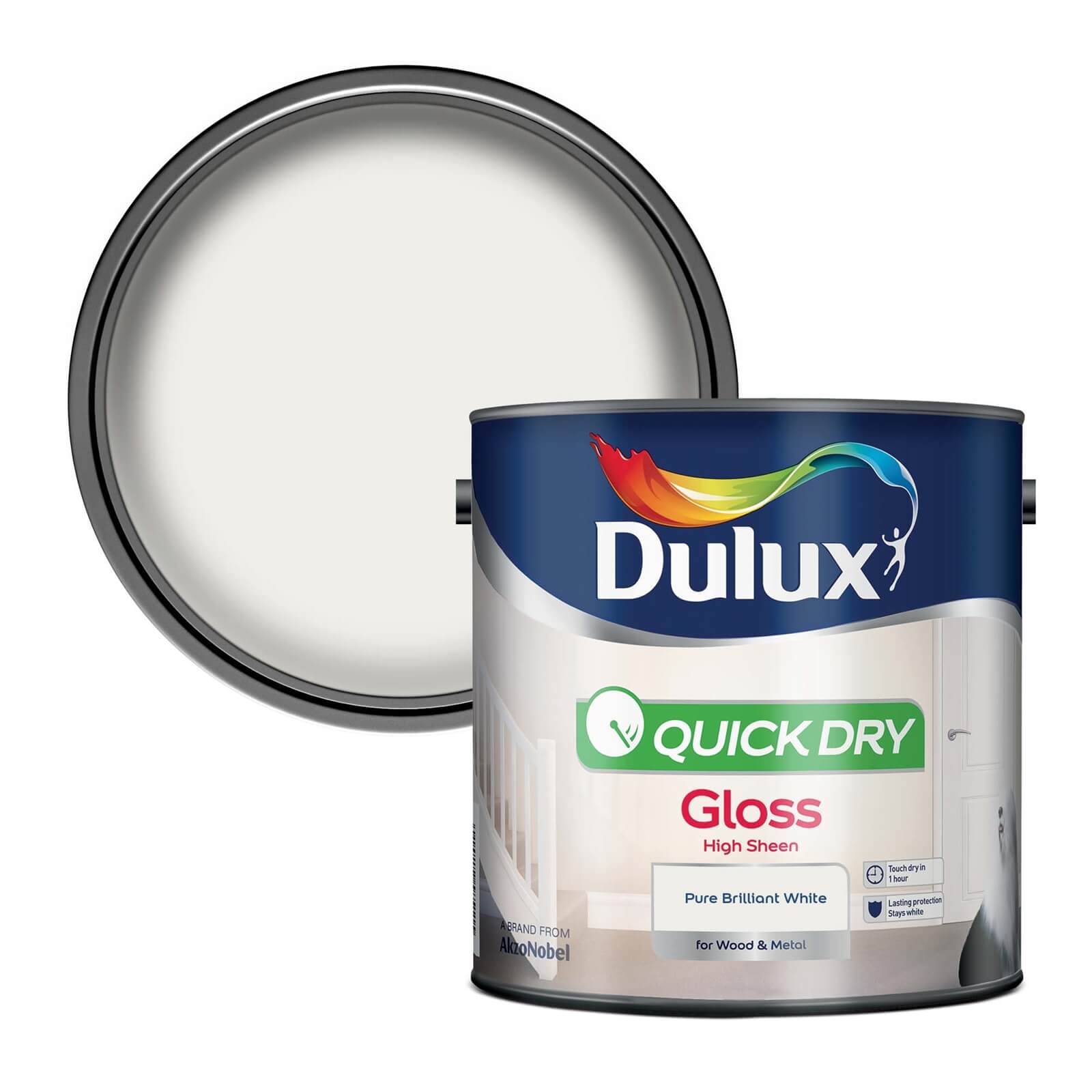 Photo of Dulux Pure Brilliant White - Quick Dry Gloss - 2.5l