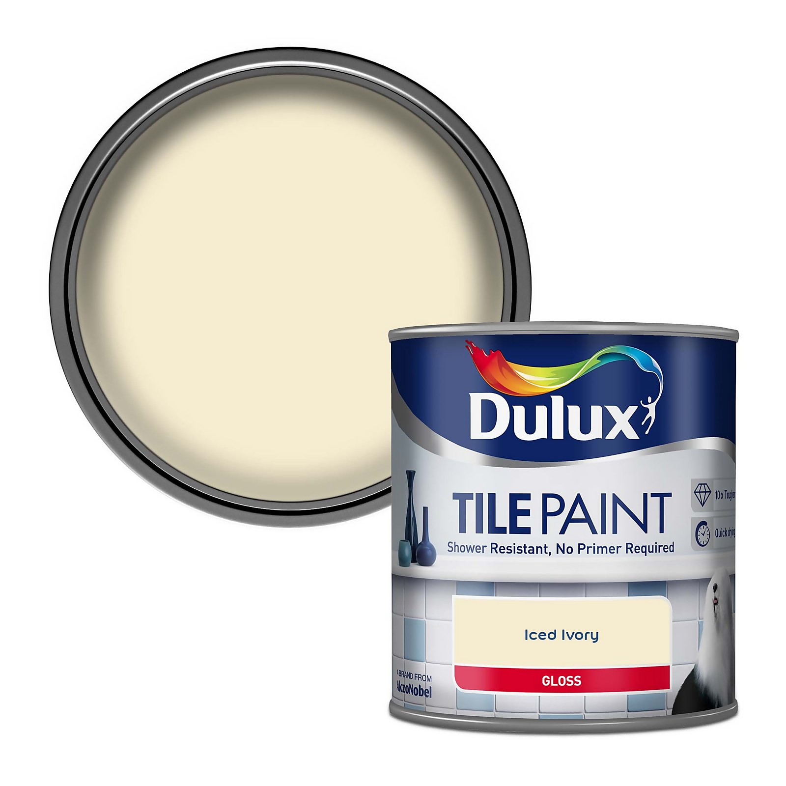 Photo of Dulux Iced Ivory - Tile Paint - 600ml