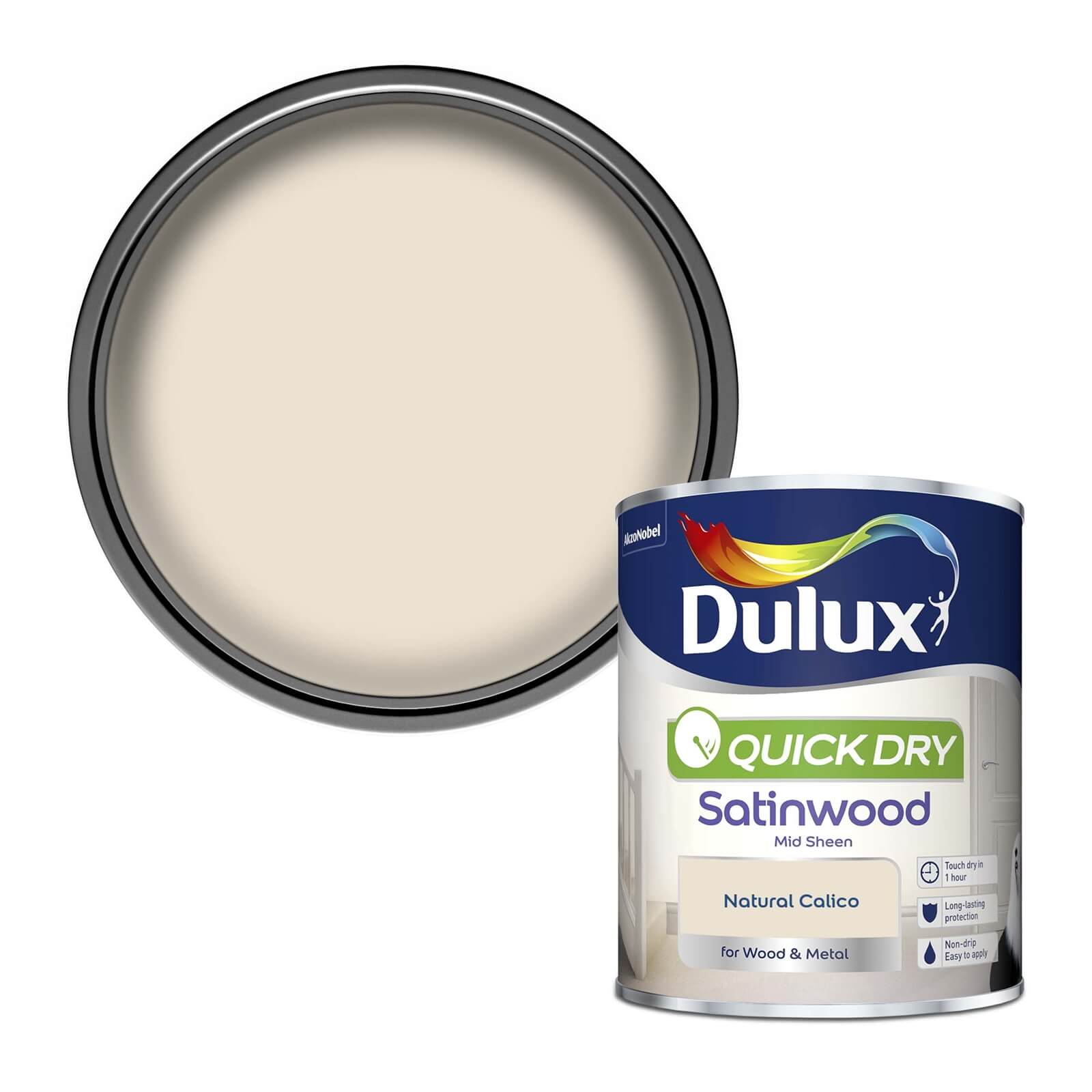 Photo of Dulux Natural Calico - Quick Dry Satinwood - 750ml