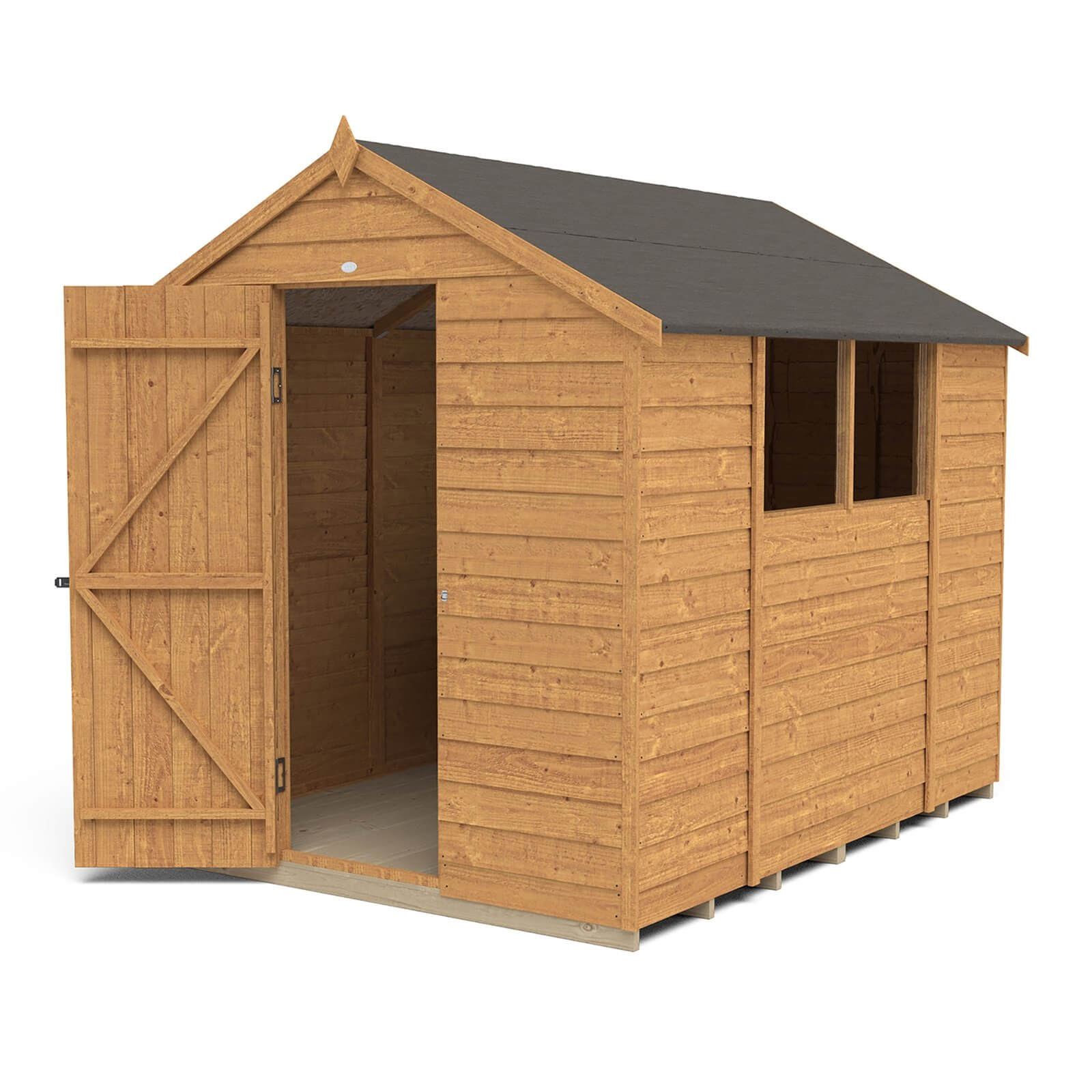 8x6ft Forest Overlap Dip Treated Apex Shed