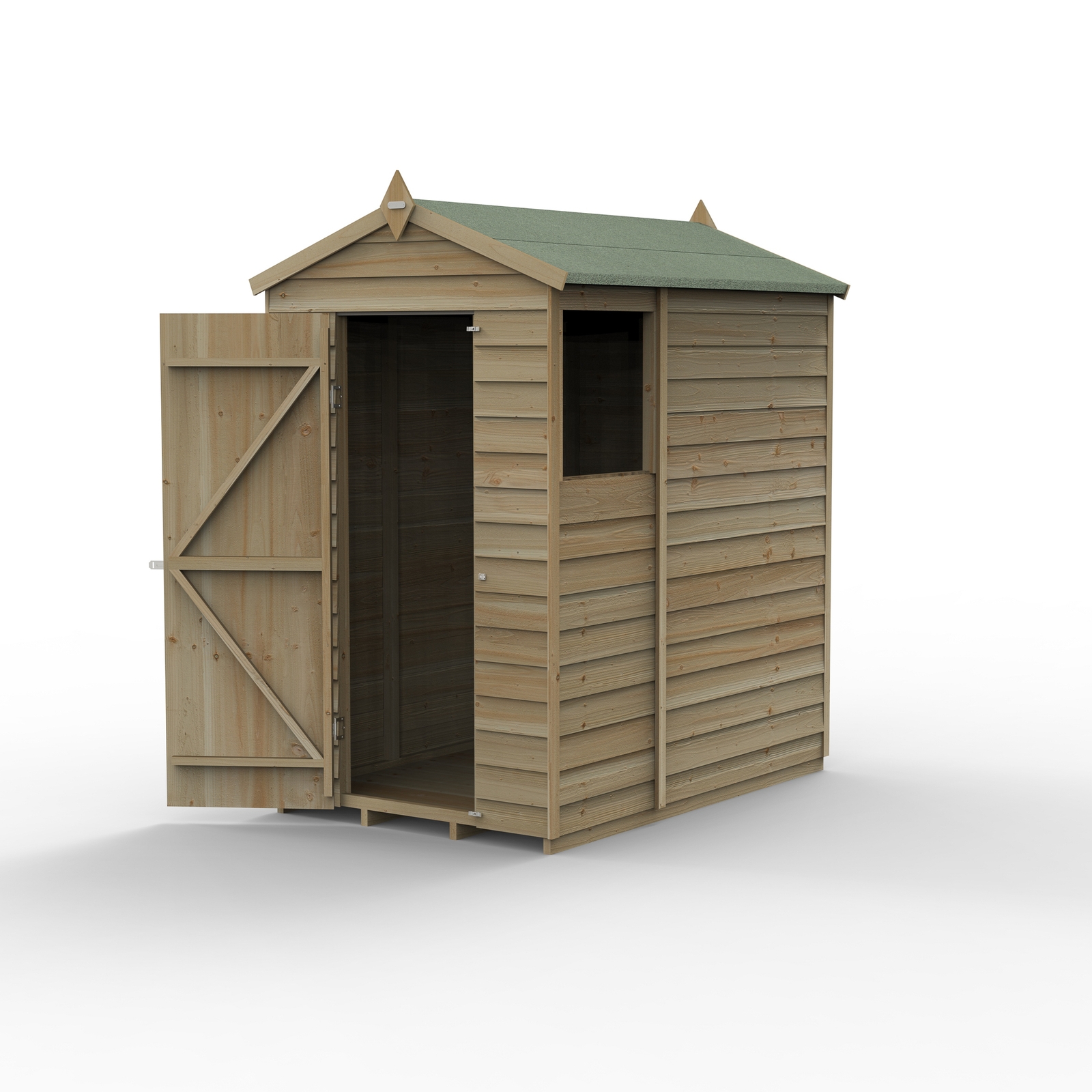 Forest Garden 4LIFE Apex Shed 4 x 6ft - Single Door 1 Window (Home Delivery)