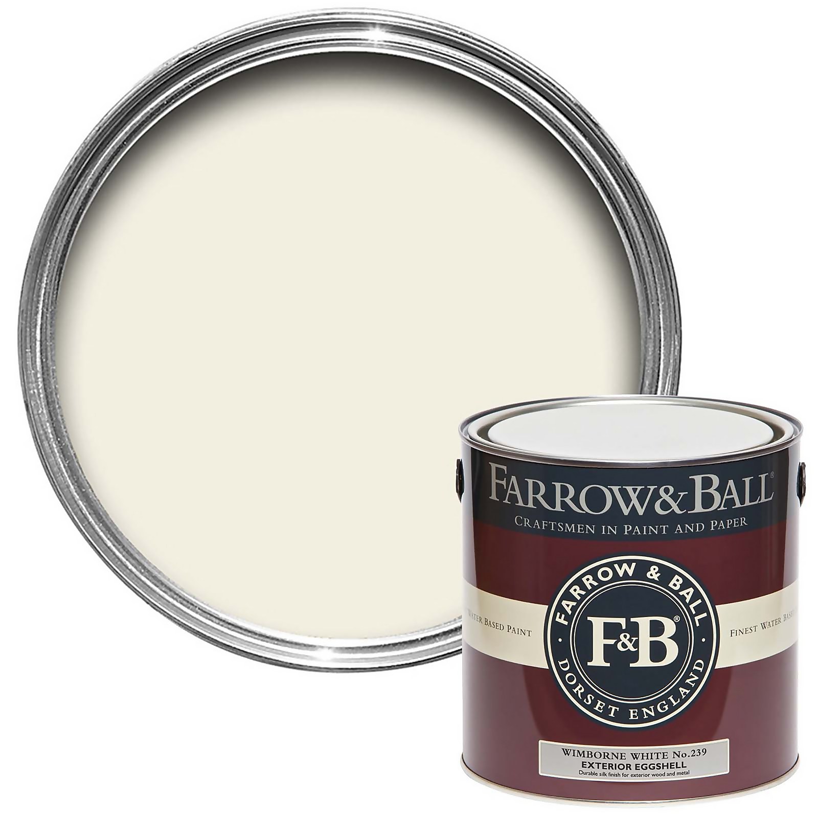Photo of Farrow & Ball Exterior Eggshell Paint Wimborne White - 2.5l