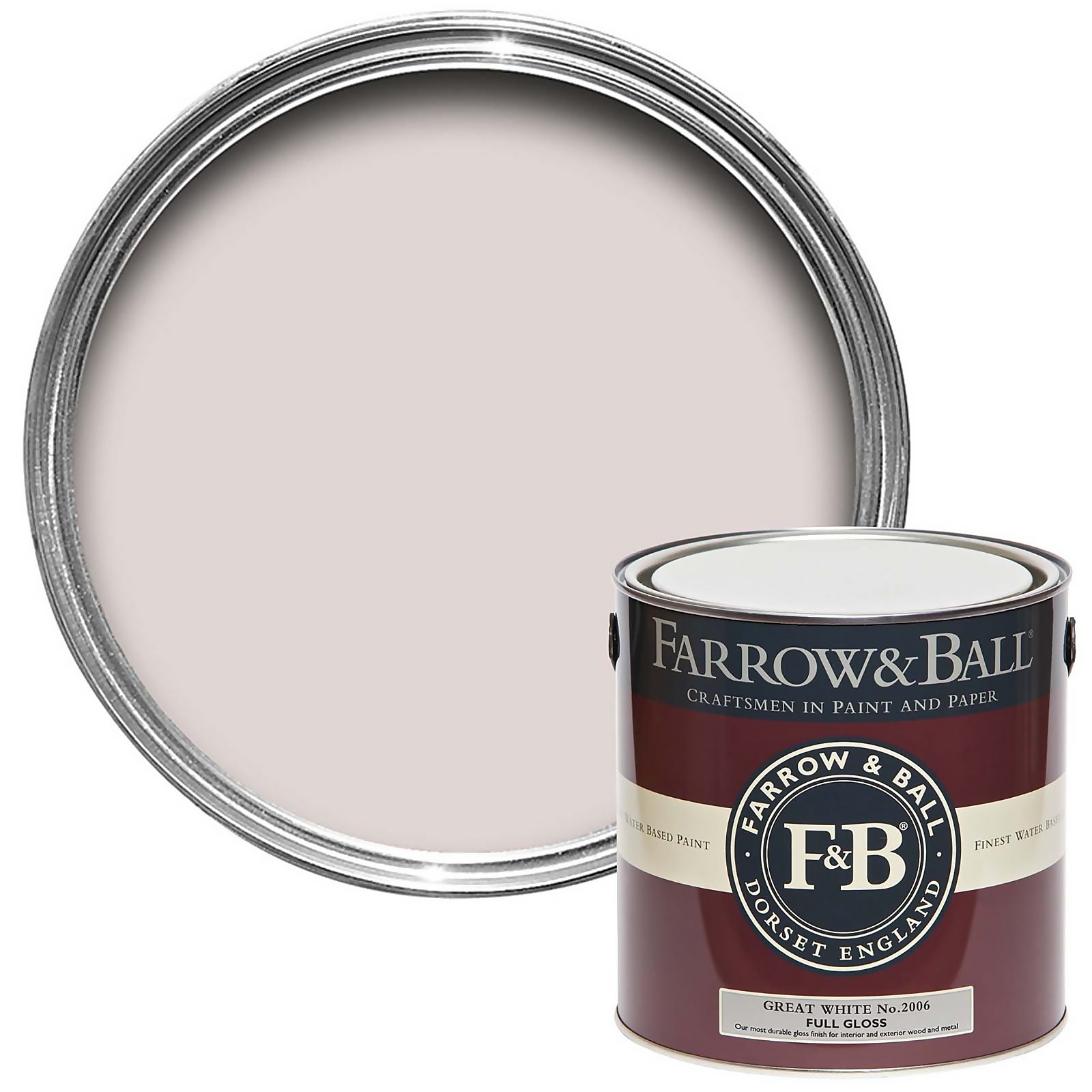 Farrow & Ball Full Gloss Paint Great White No.2006 -2.5L