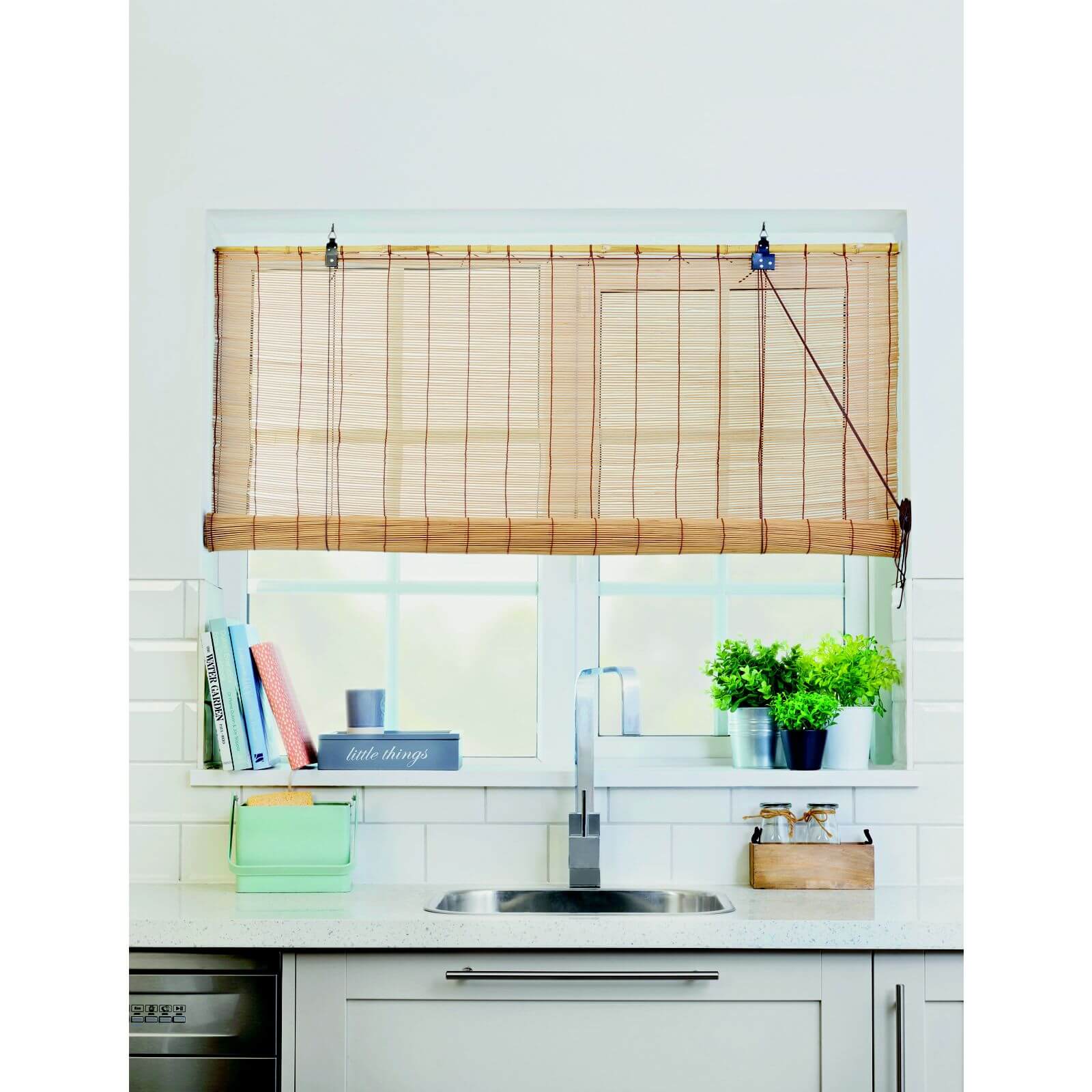 Photo of Brown Bamboo Roll Up Blind - 60cm