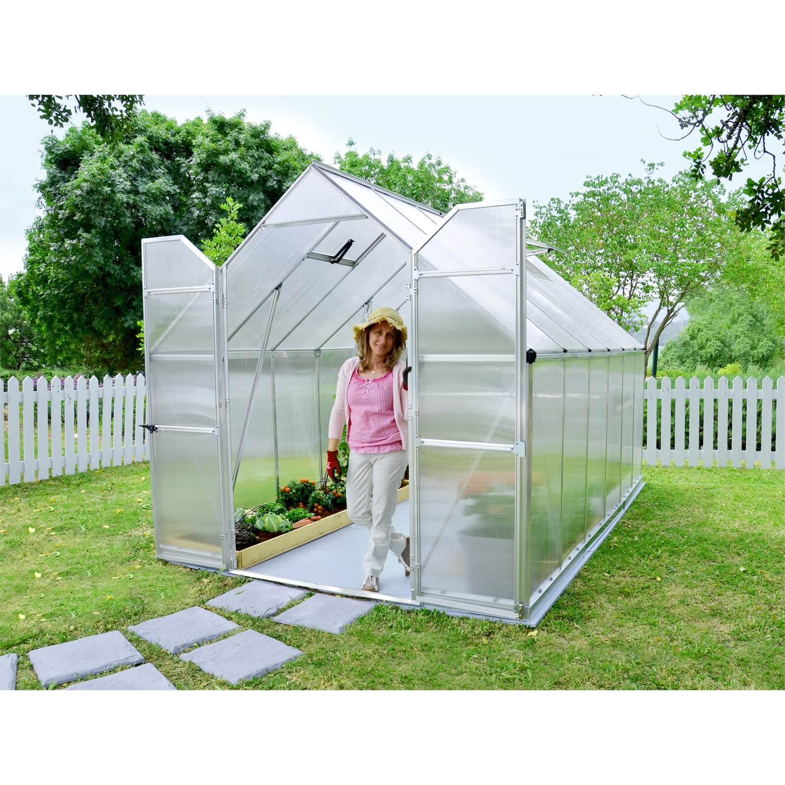 Photo of Palram 8 X 12ft Canopia Essence Greenhouse - Silver