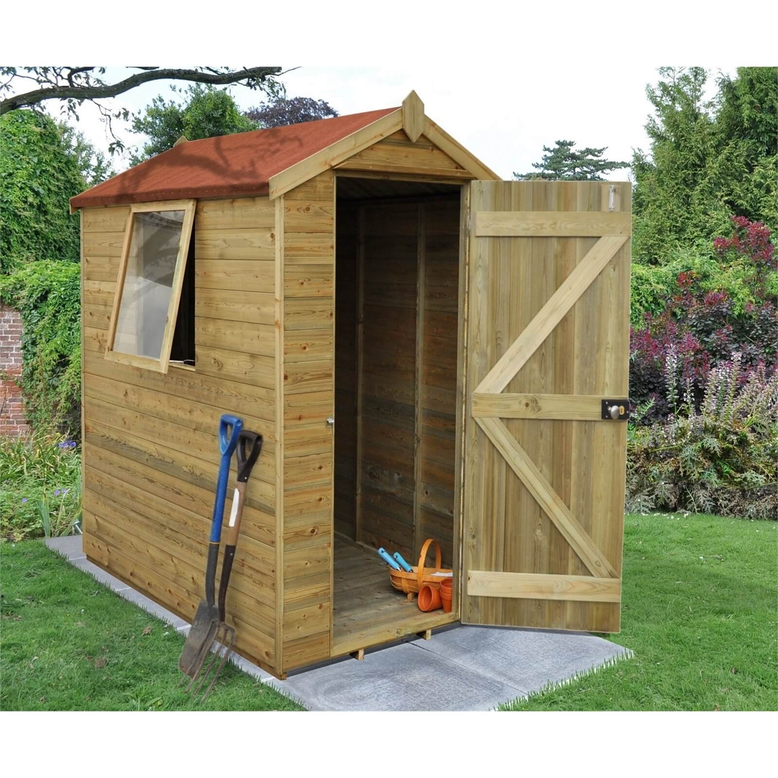 Photo of Forest Natural 6 X 4fttimber Tongue & Groove Apex Wooden Shed -