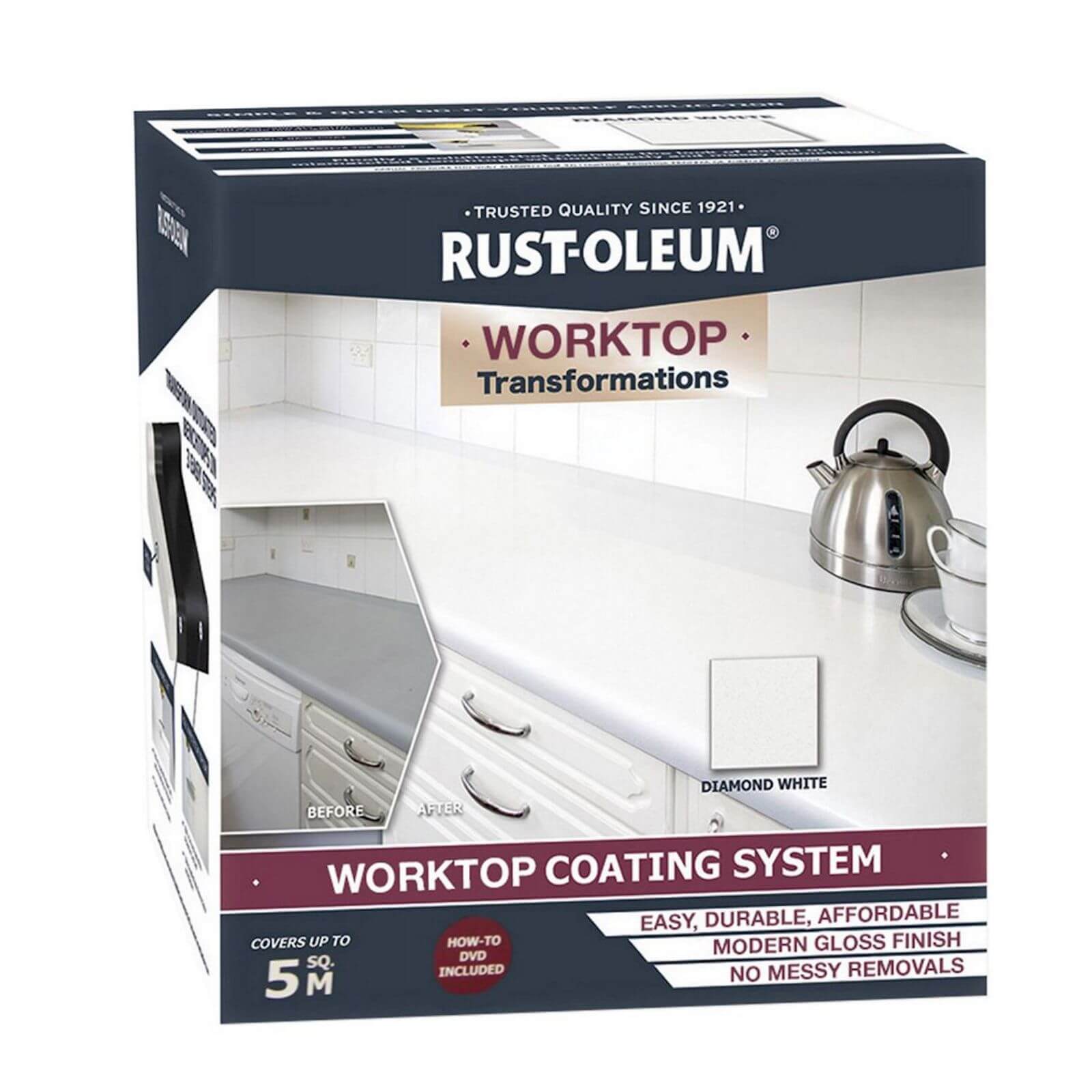 Photo of Rust-oleum Kitchen Worktop Transformation Kit Diamond White - 1.5l