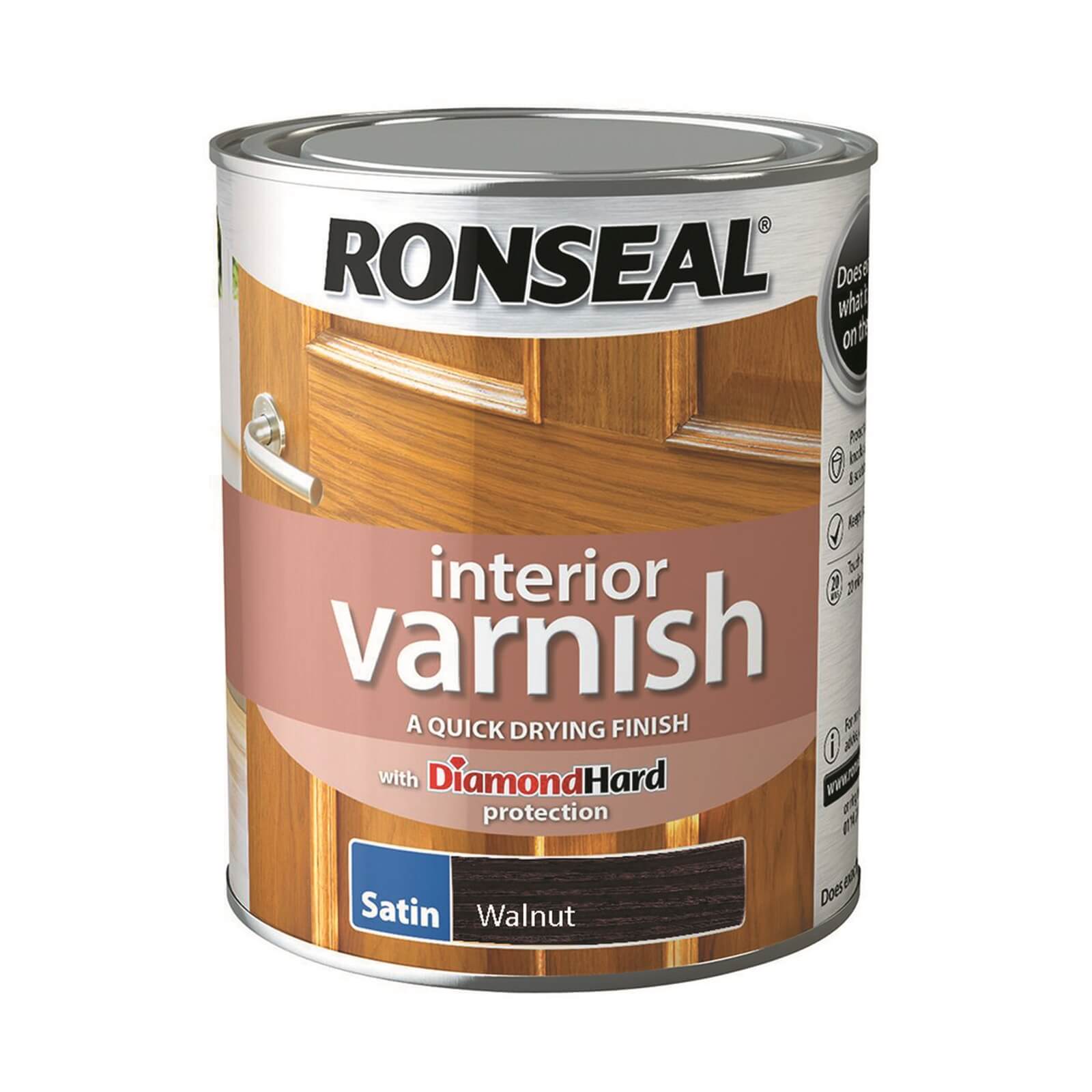 Photo of Ronseal Interior Varnish Satin Walnut - 750ml