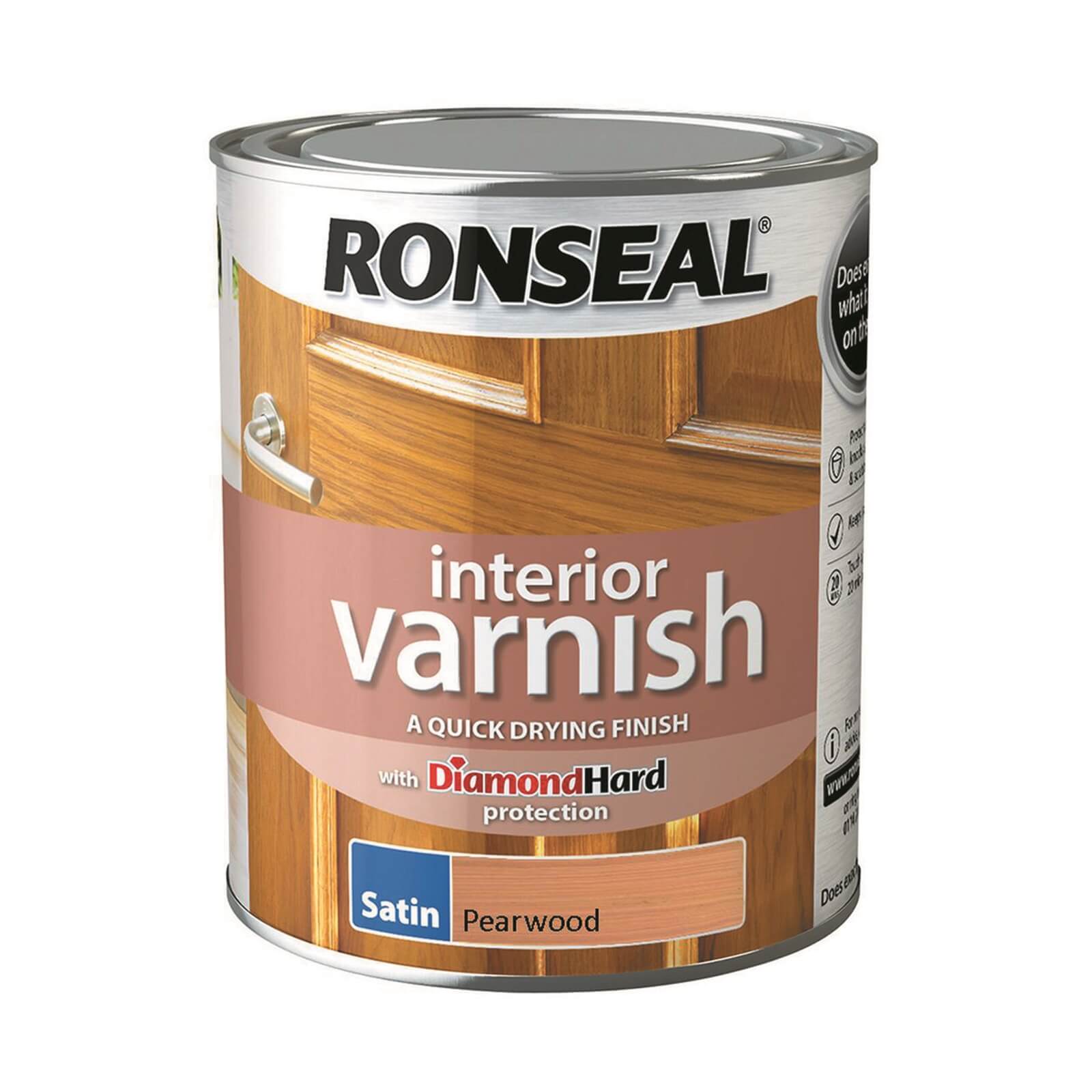 Photo of Ronseal Interior Varnish Satin Pearwood - 750ml