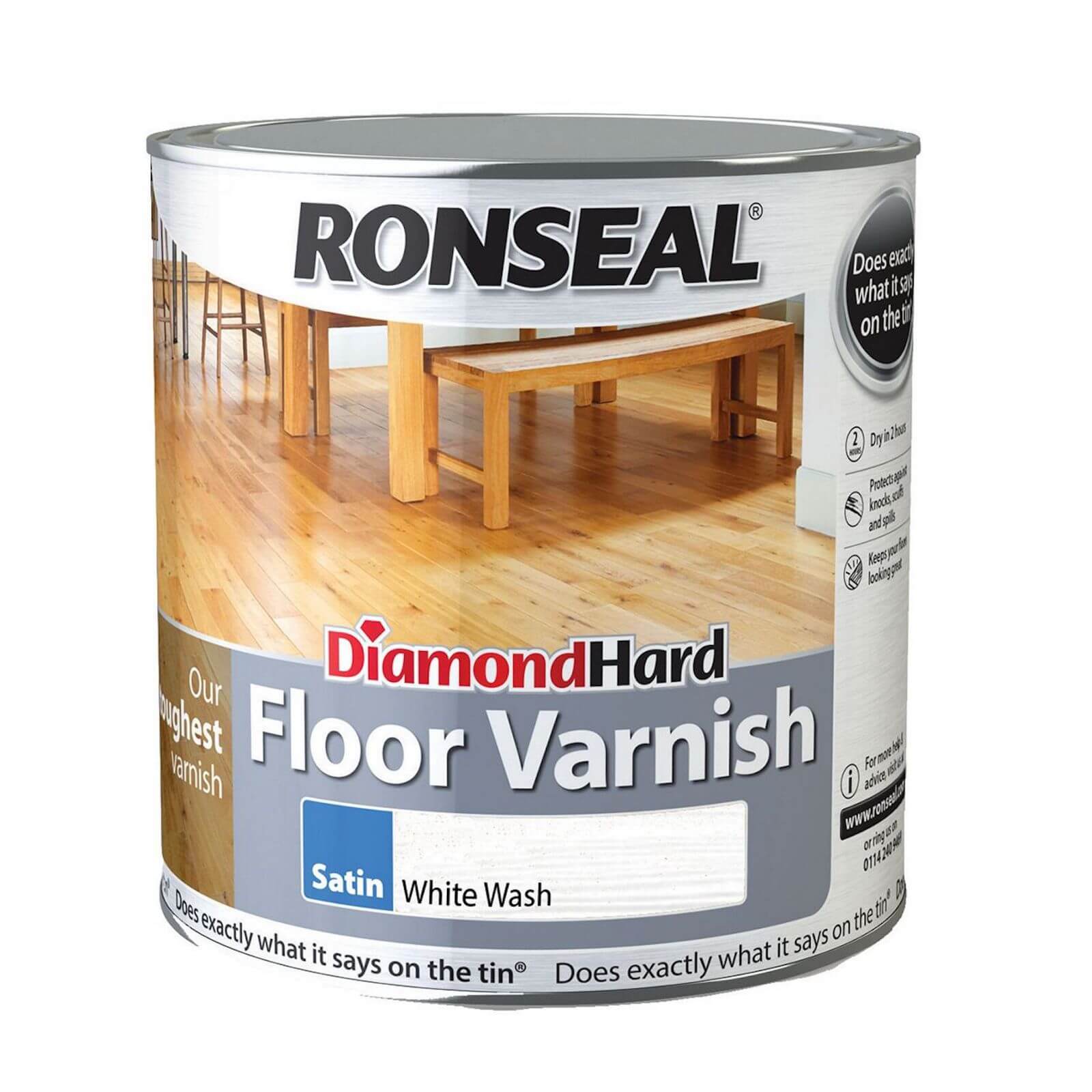 Photo of Ronseal Diamond Hard Floor Varnish White Ash - 2.5l