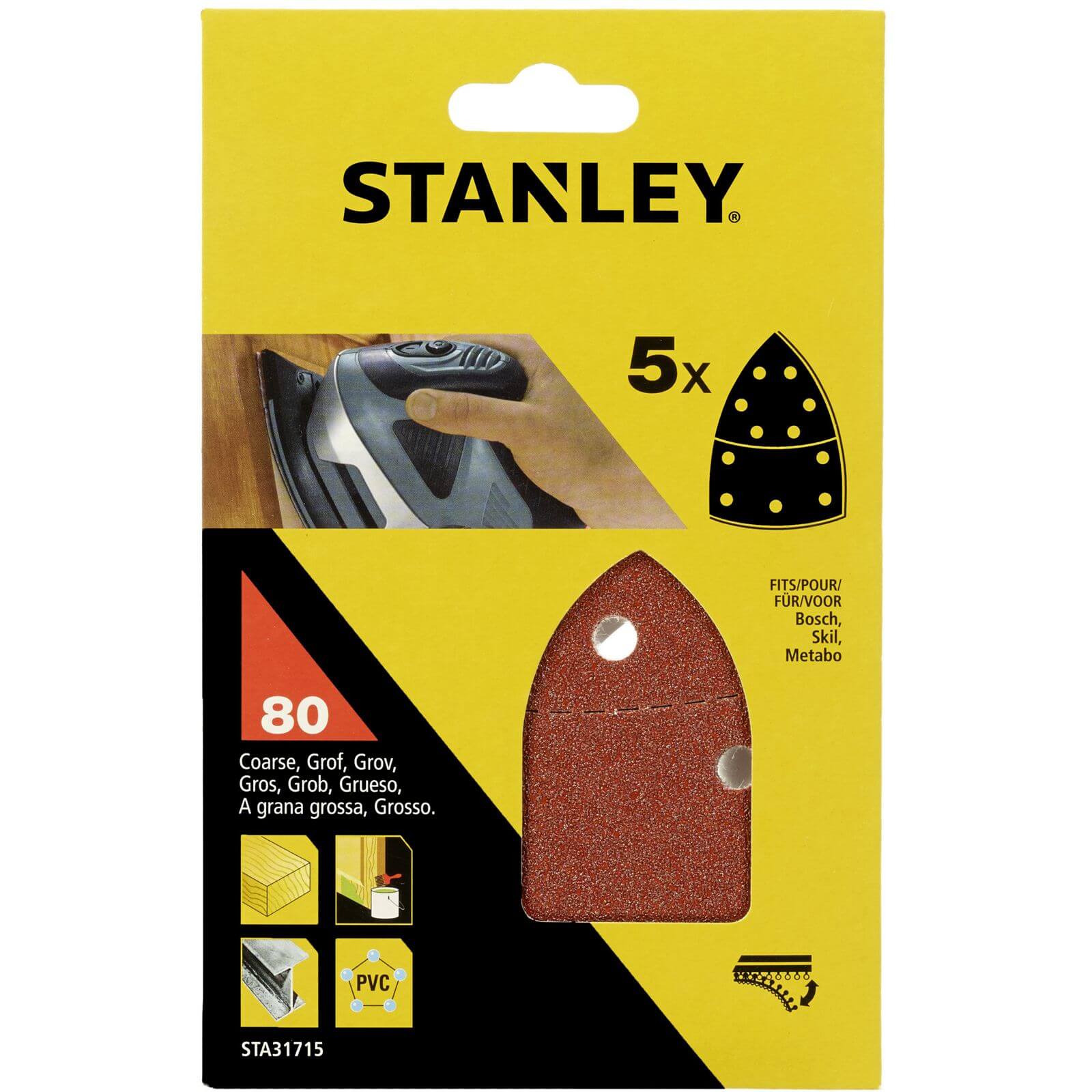 Stanley Detail Sander Sheets 80G - STA31715-XJ