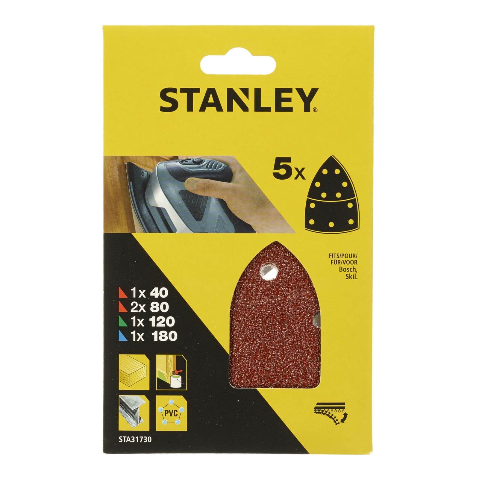 Photo of Stanley Detail Sander Sheets Mixed Pack - Sta31730-xj