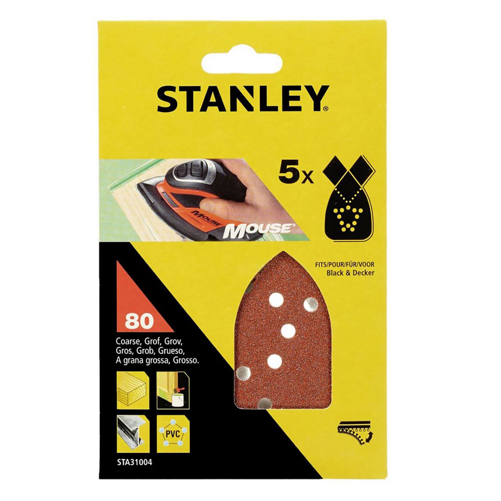 Photo of Stanley Mouse Sanding Sheets - 80g - Sta31004-xj
