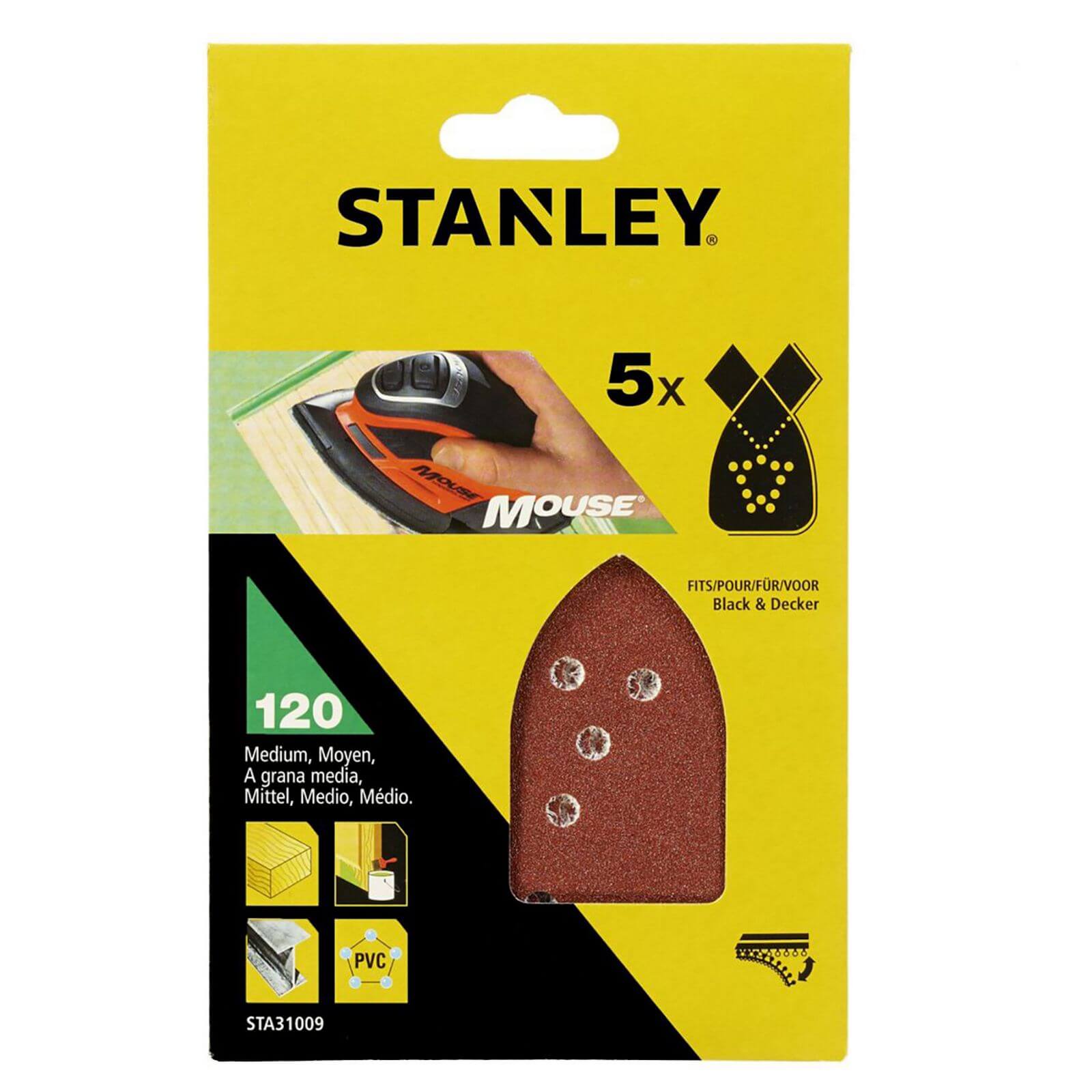 Photo of Stanley Mouse Sanding Sheets 120g - Sta31009-xj