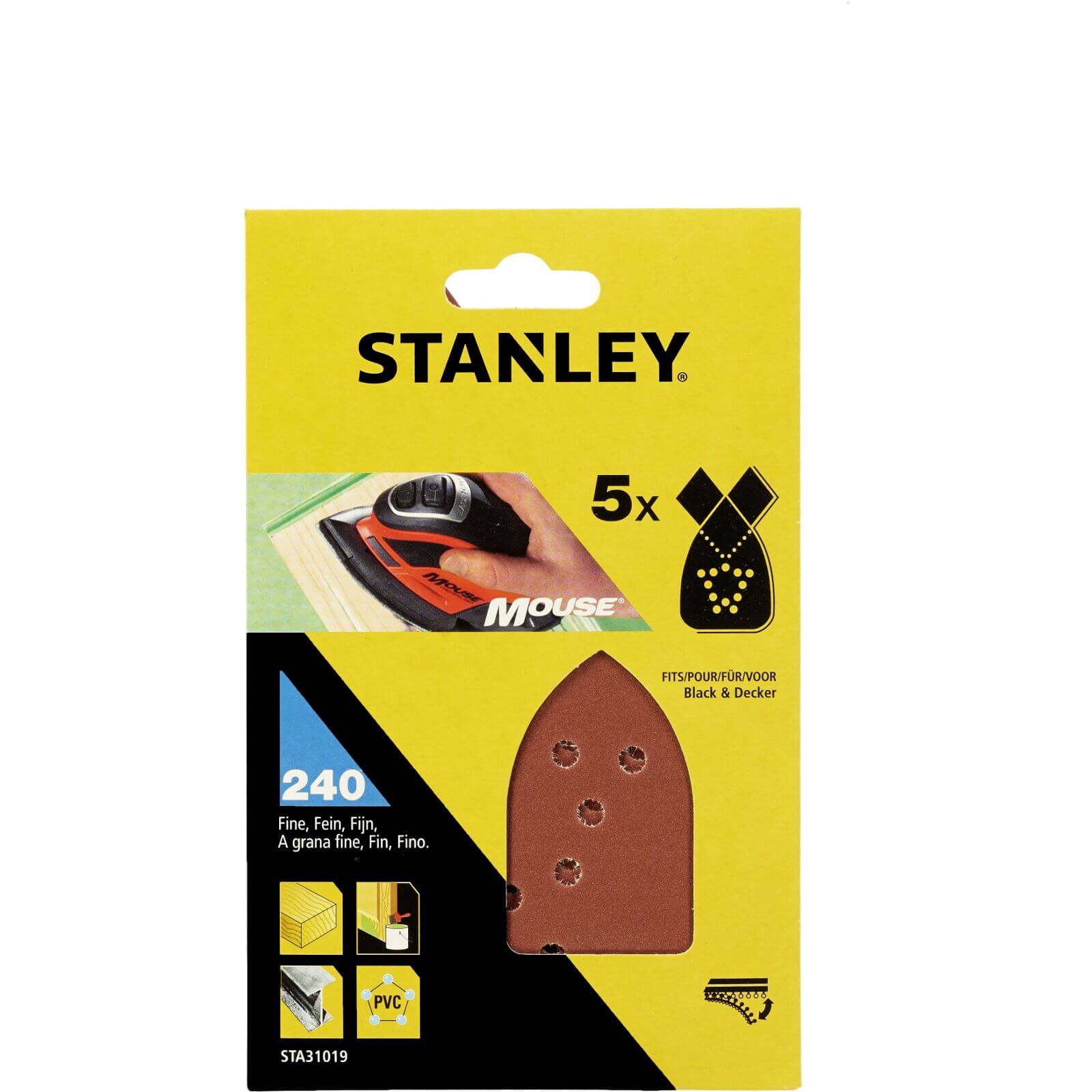 Photo of Stanley Mouse Sanding Sheets - 240g - Sta31019-xj