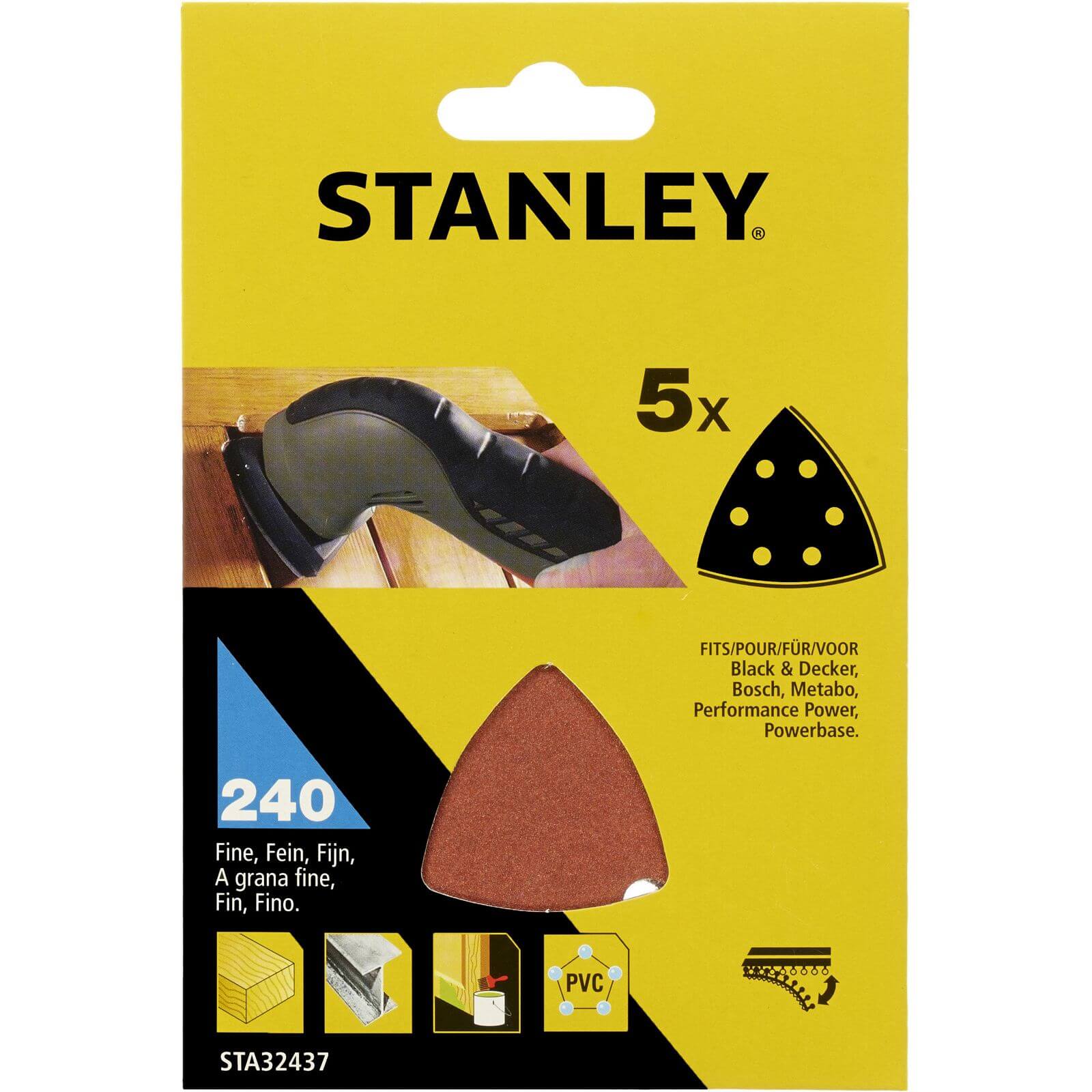 Photo of Stanley Delta Head Sanding Sheets 240g - Sta32437-xj