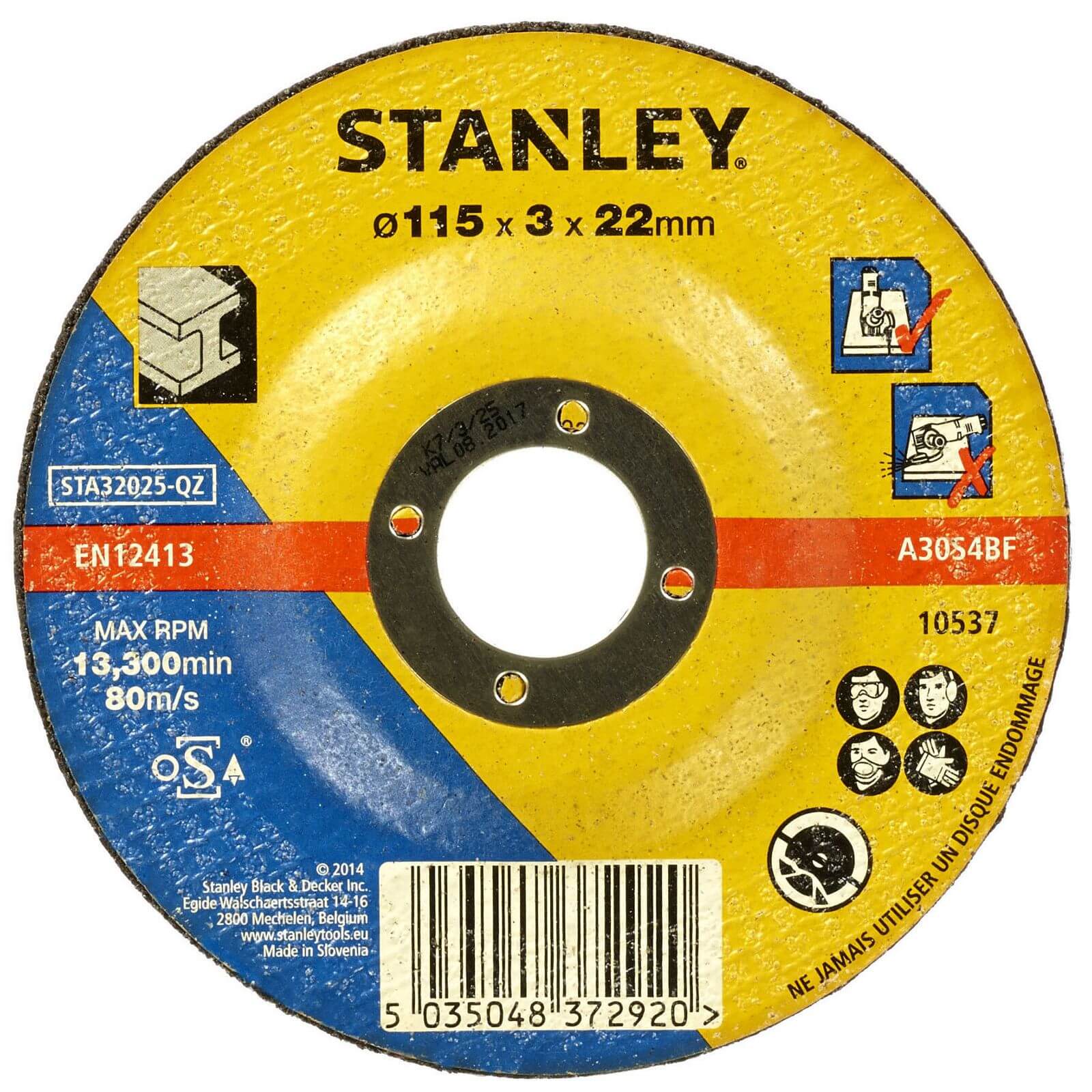 Photo of Stanley 115mm Metal Cutting Disc - Sta32025-qz