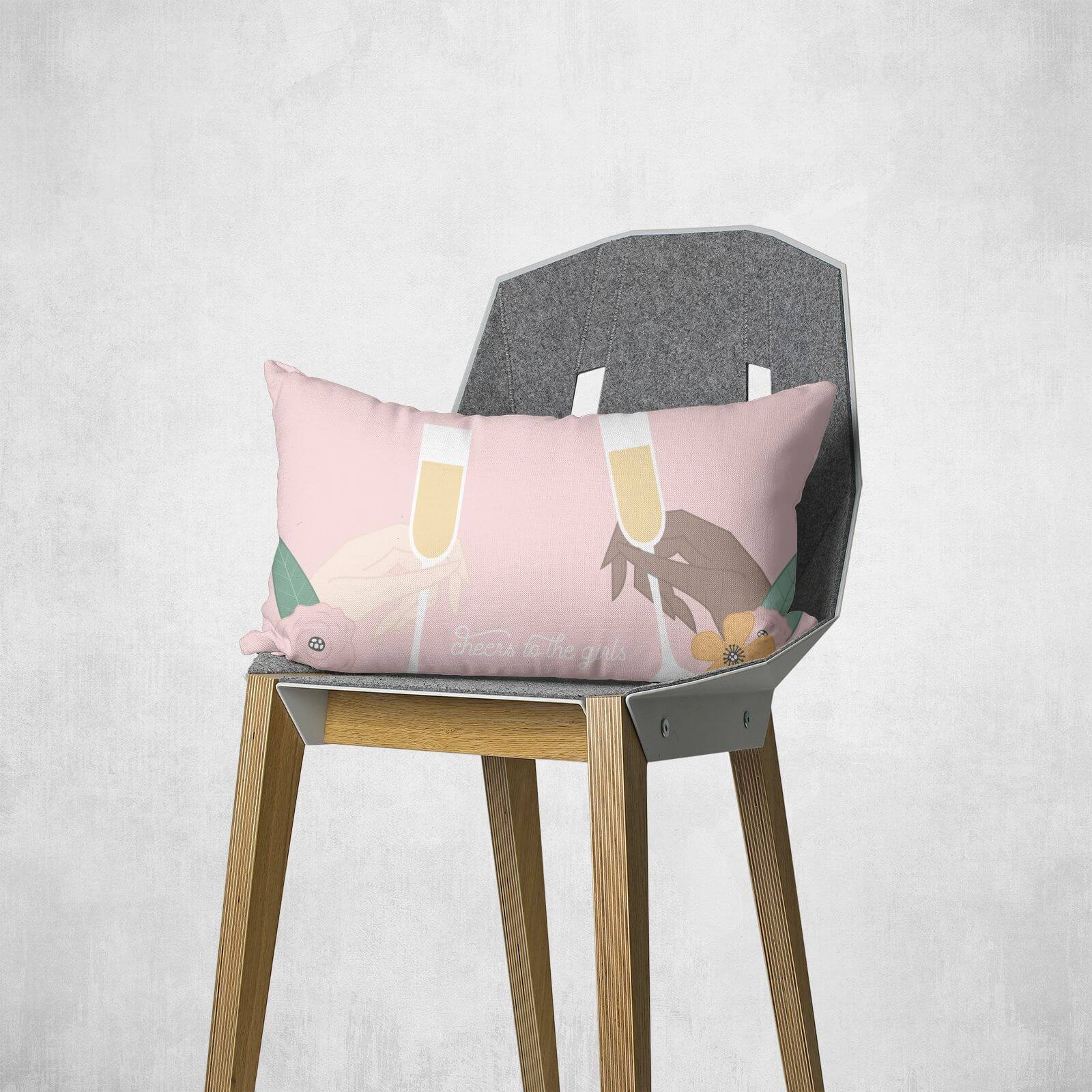 Cheers To The Girls Rectangular Cushion - 30x50cm - Soft Touch