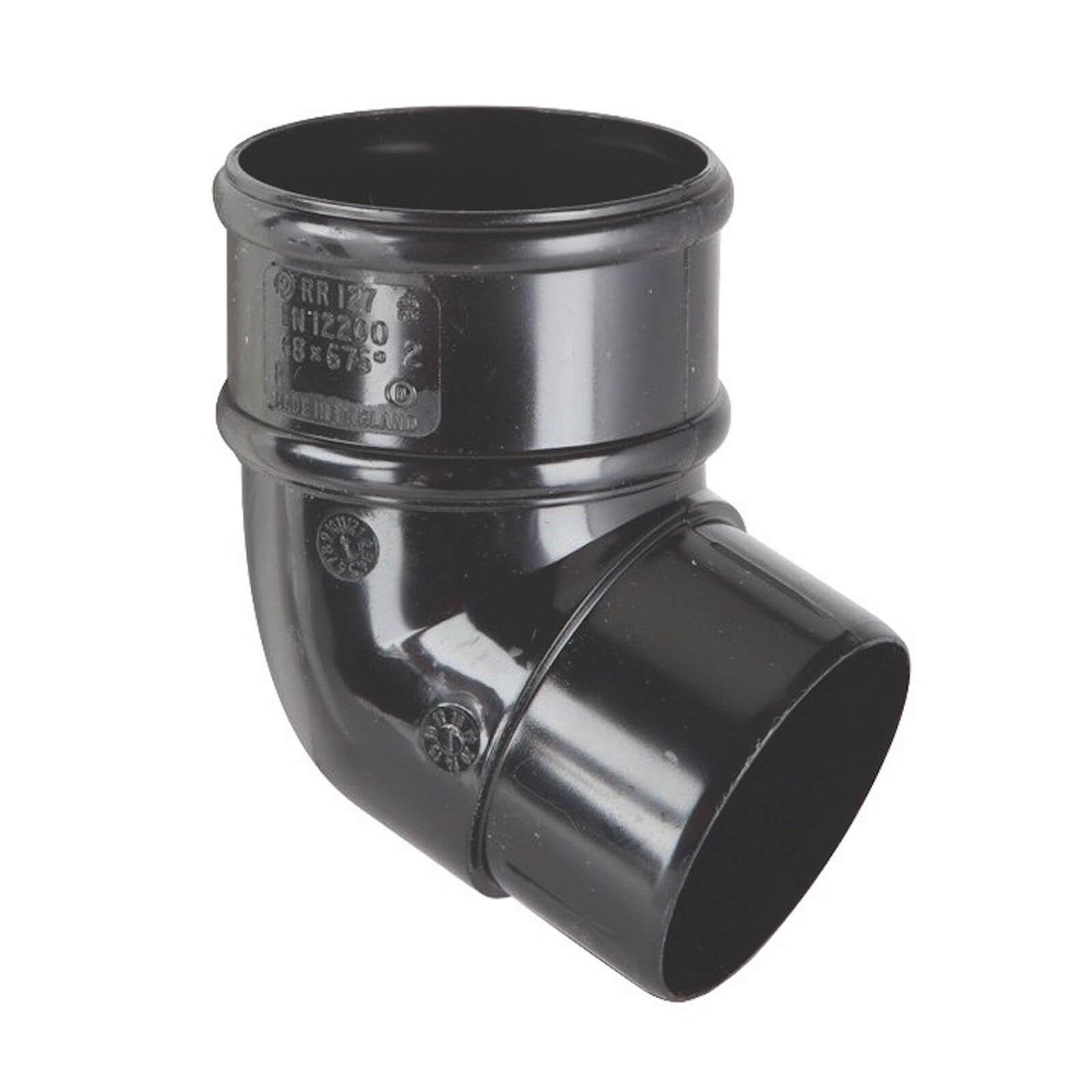 Photo of Polypipe Downpipe Offset Bend - 68mm X 112.5 Degree - Black