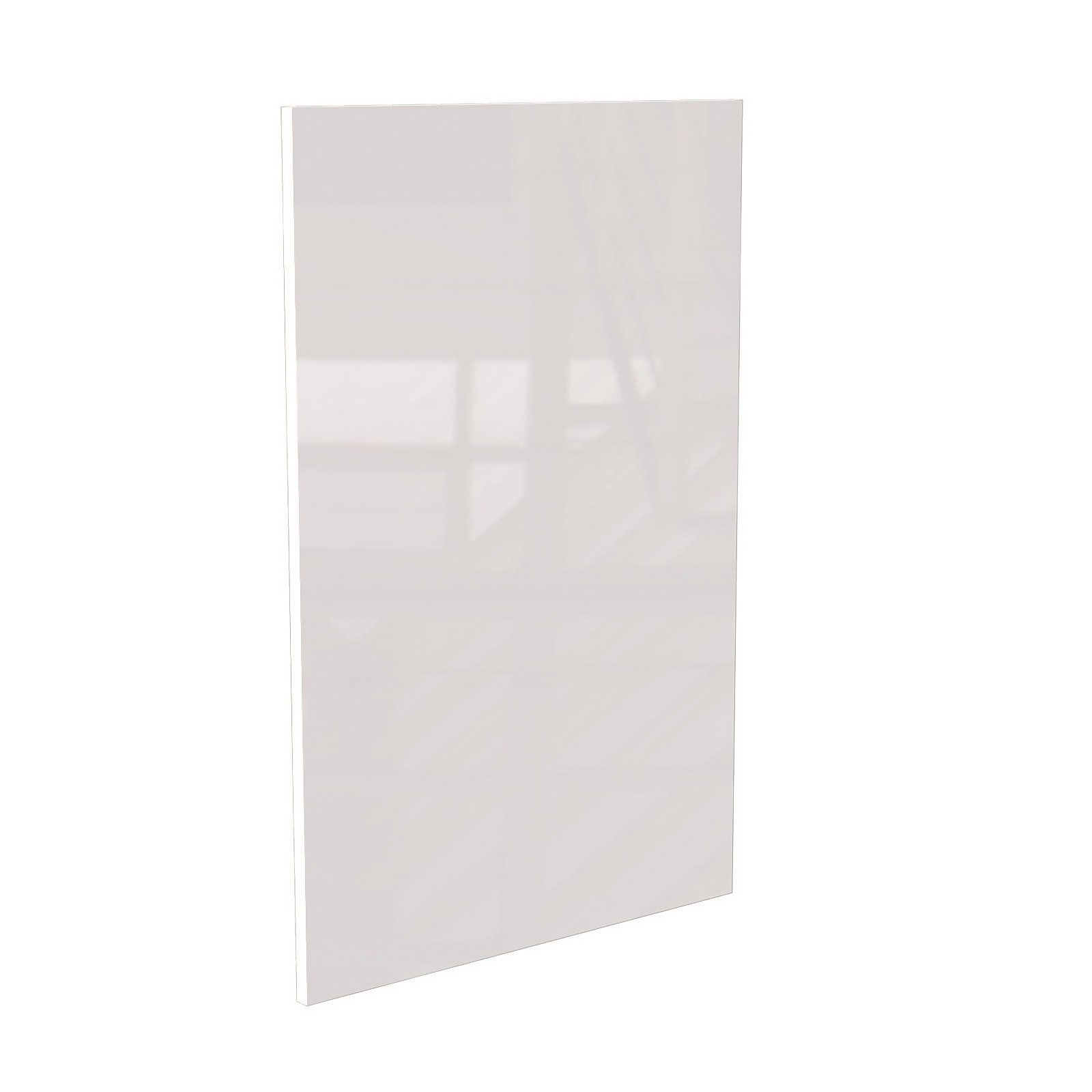 High Gloss/Modern Slab/Handleless Kitchen Clad on Base Panel (H)900 x (W)591mm - Gloss White