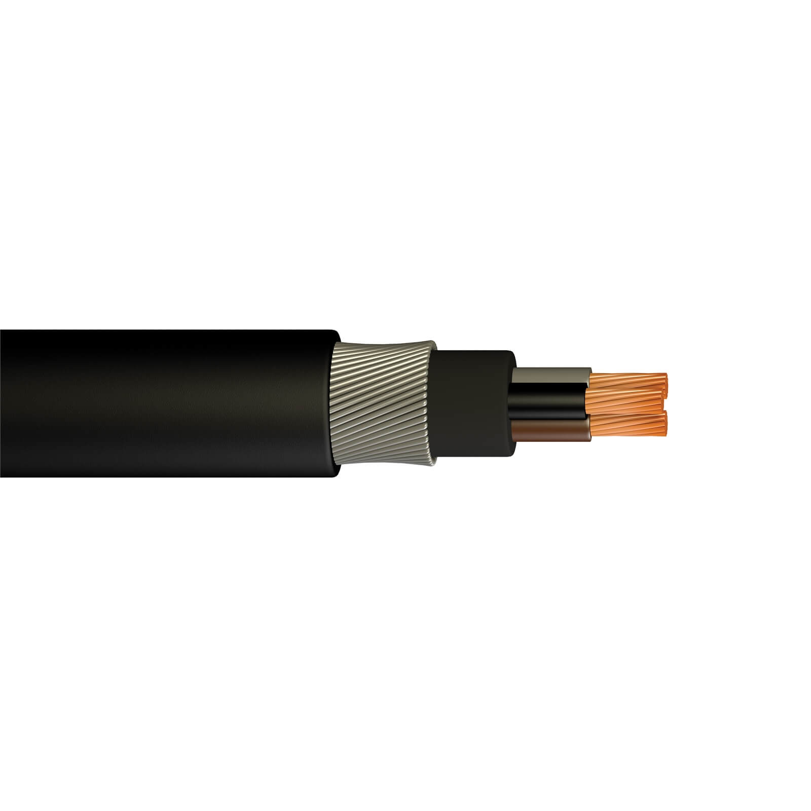 Photo of Pitacs 1.5mm 3 Core Steel Armoured Cable 25m Black 6943x