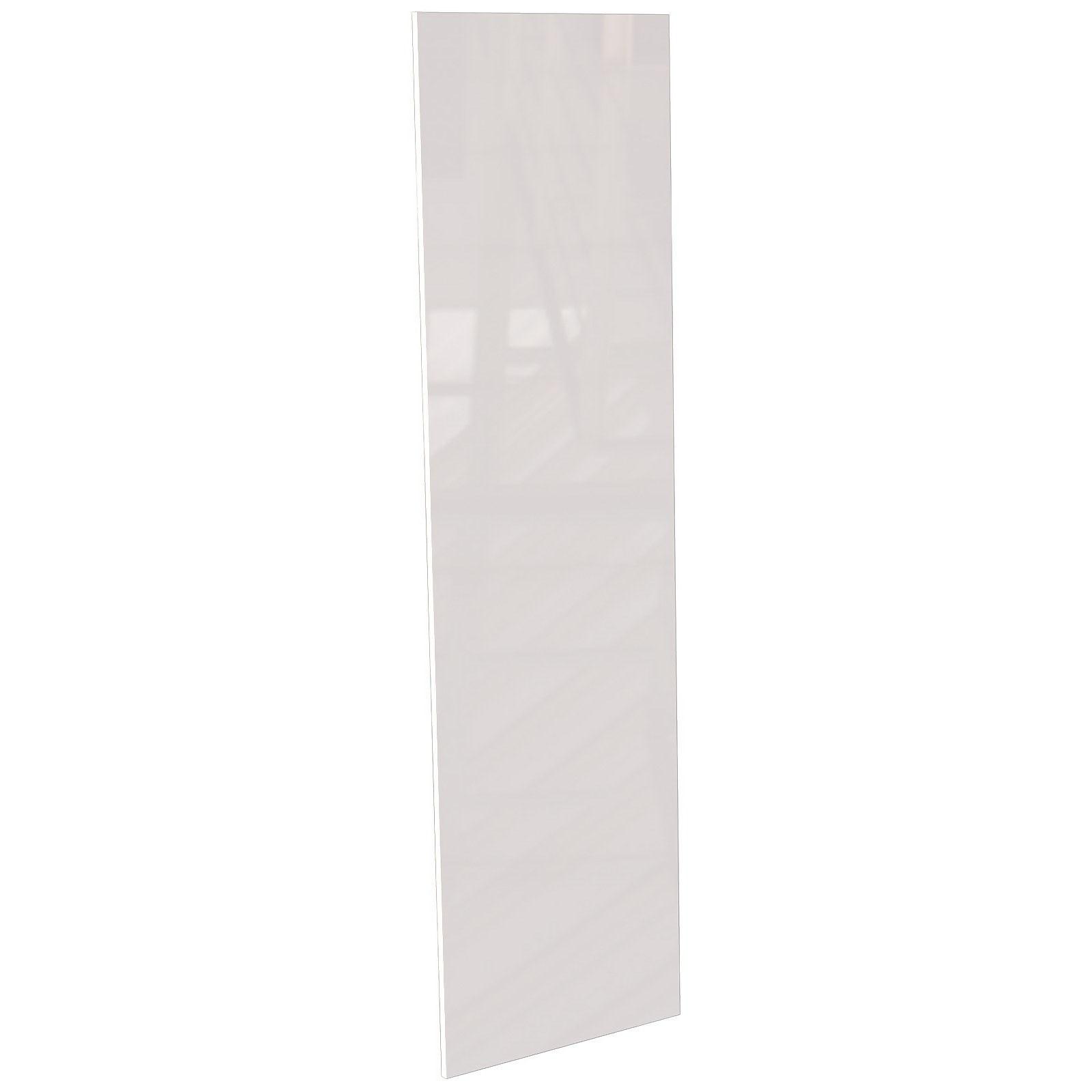 High Gloss/Modern Slab/Handleless Kitchen Clad on Tower Panel (H)2140 x (W)591mm - Gloss White