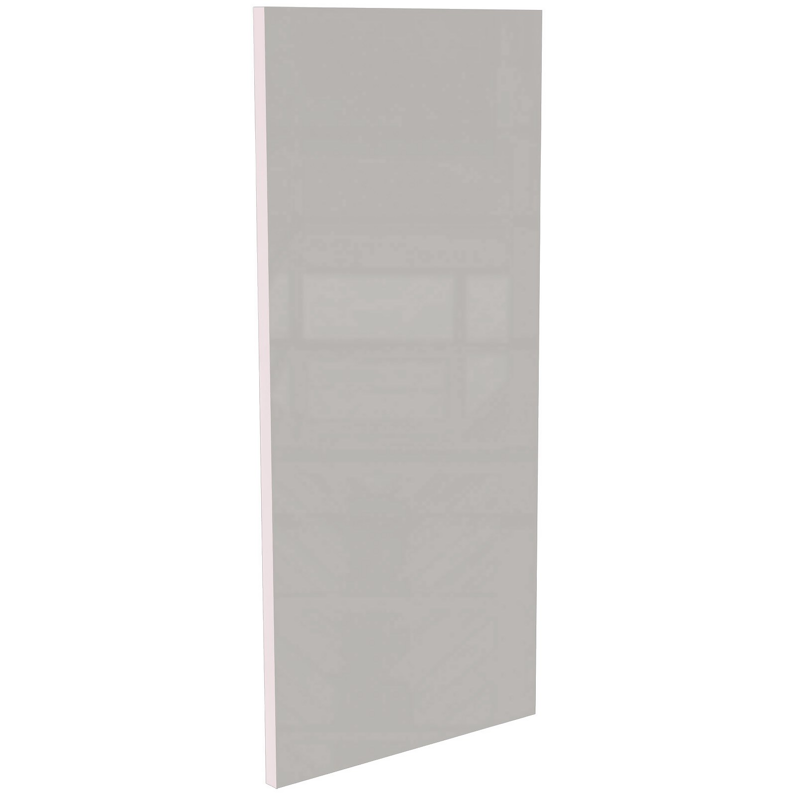 High Gloss/Modern Slab/Handleless Kitchen Clad On Wall Panel (H)752 X (W)343Mm - Gloss Grey