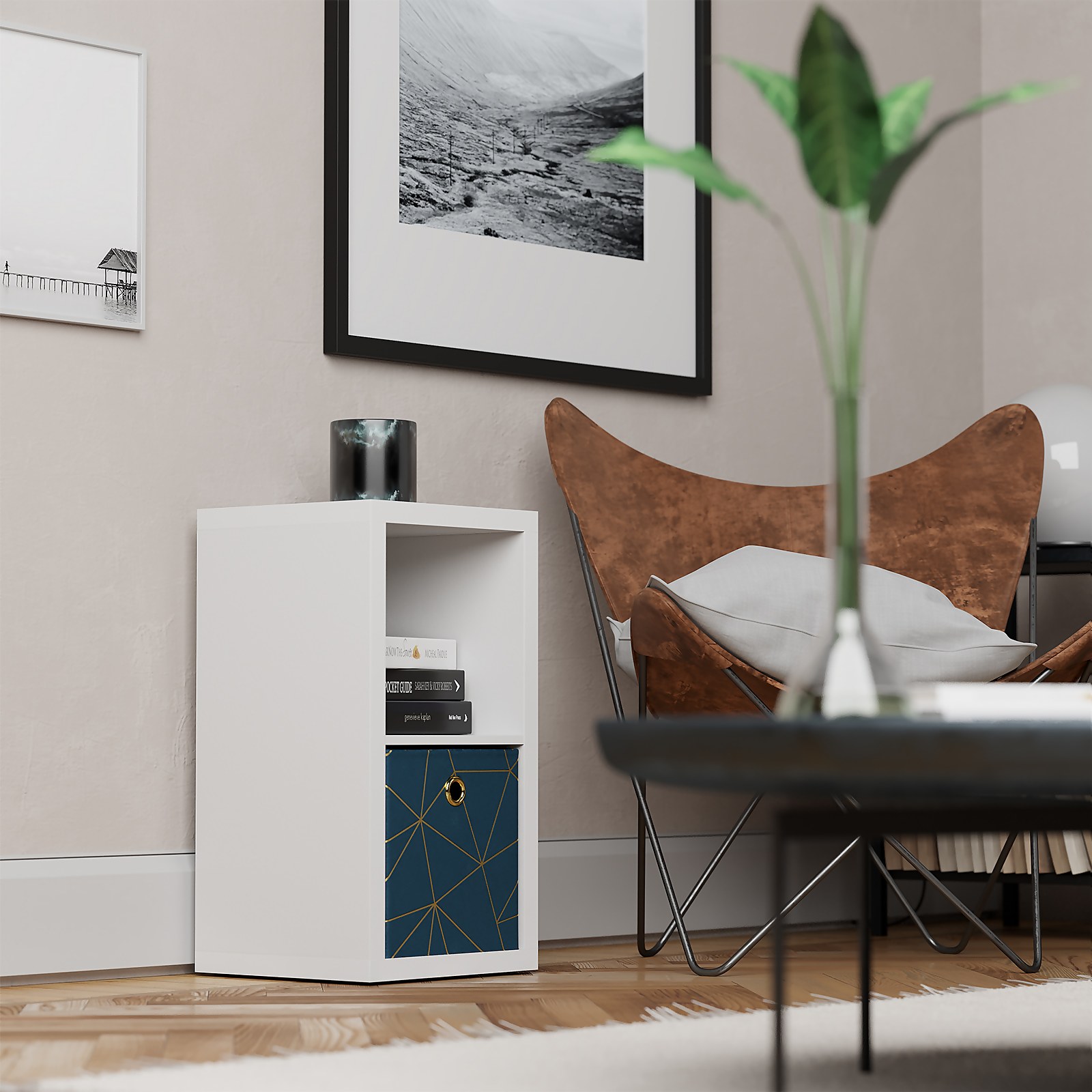Clever Cube 1X2 Storage Unit - White
