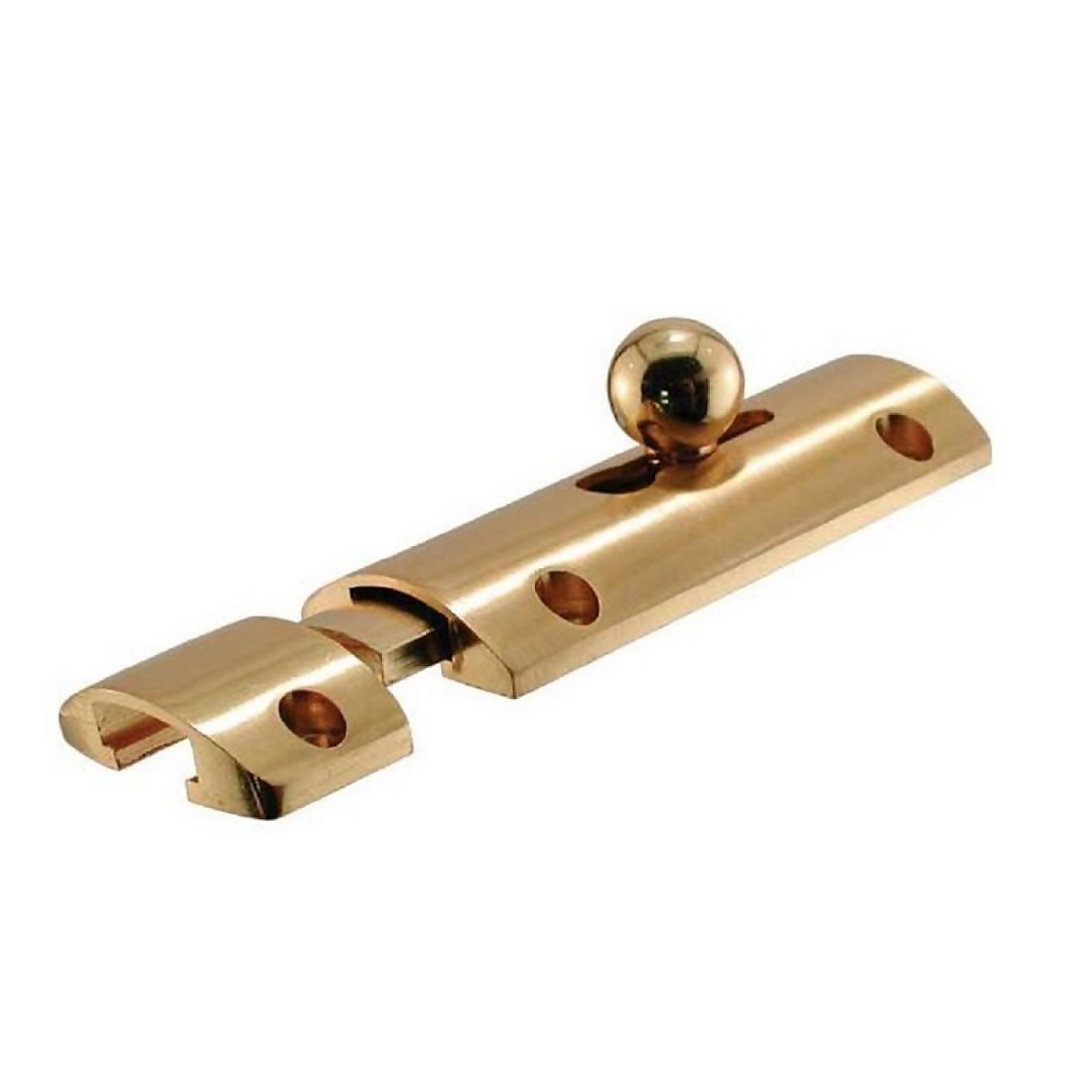 Photo of Convex Bolt - Polished Brushed Brass - 76mm