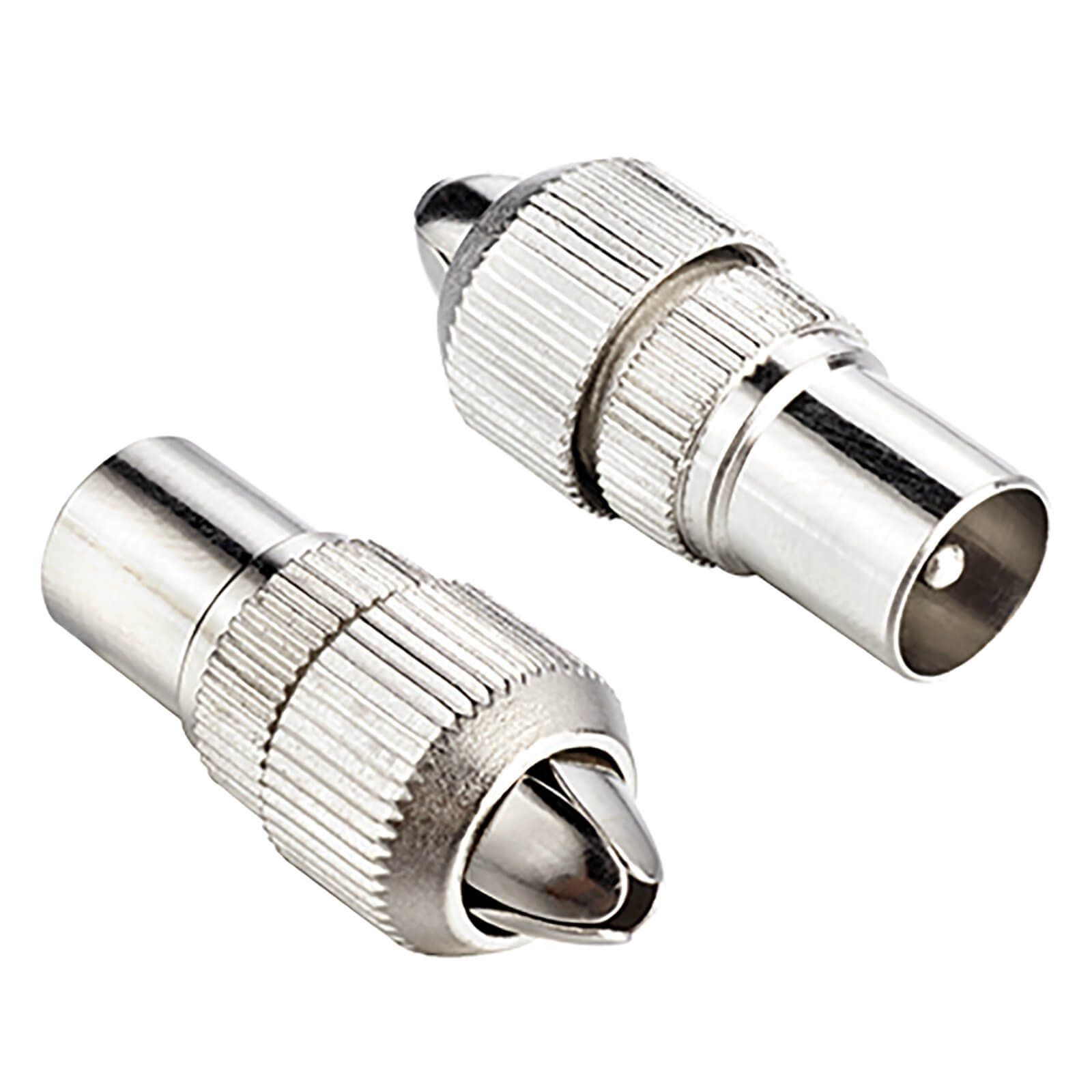 Photo of Ross Coaxial Aerial Cable Plugs Nickel 2 Pack