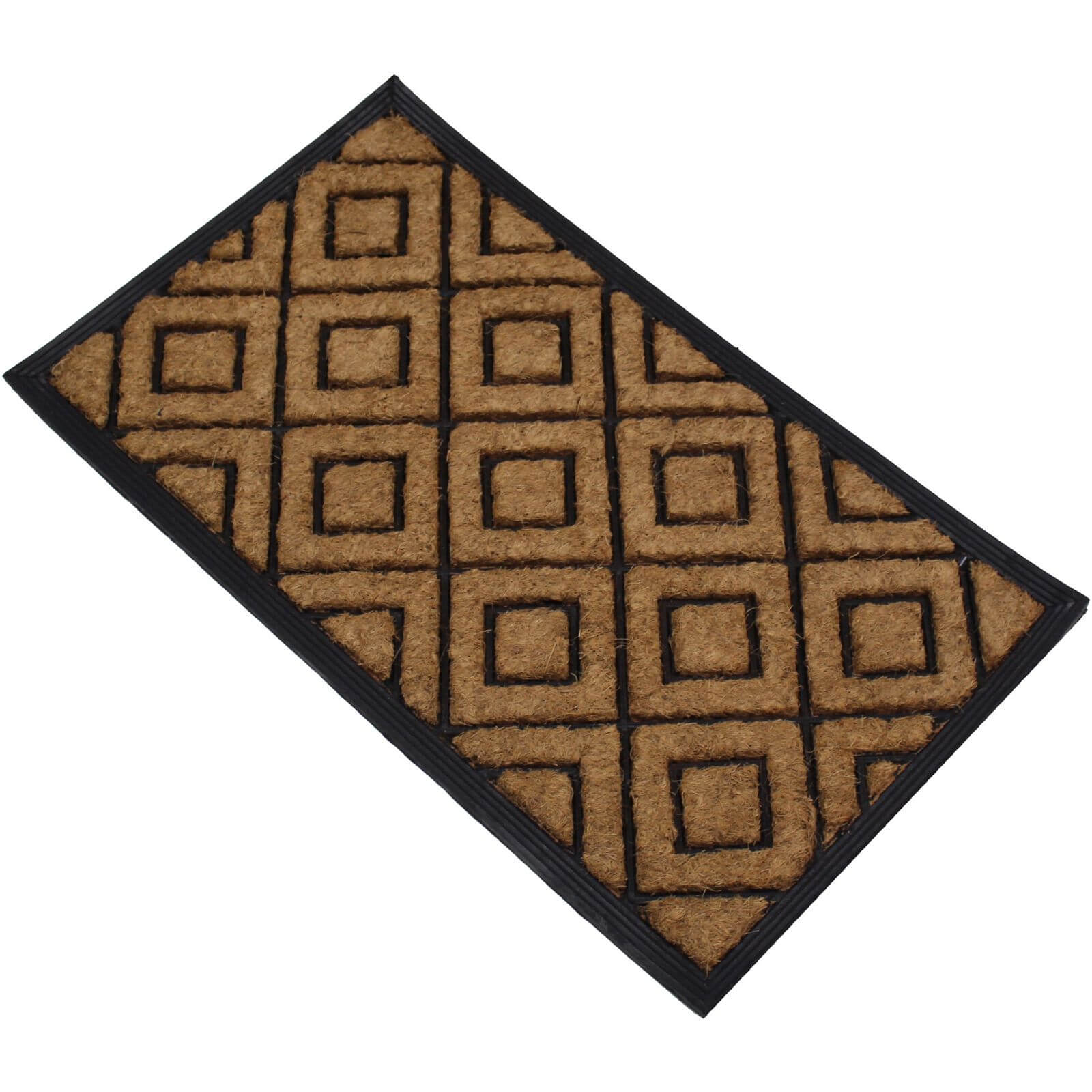 Photo of Check Rubber Coir Doormat 40x70cm