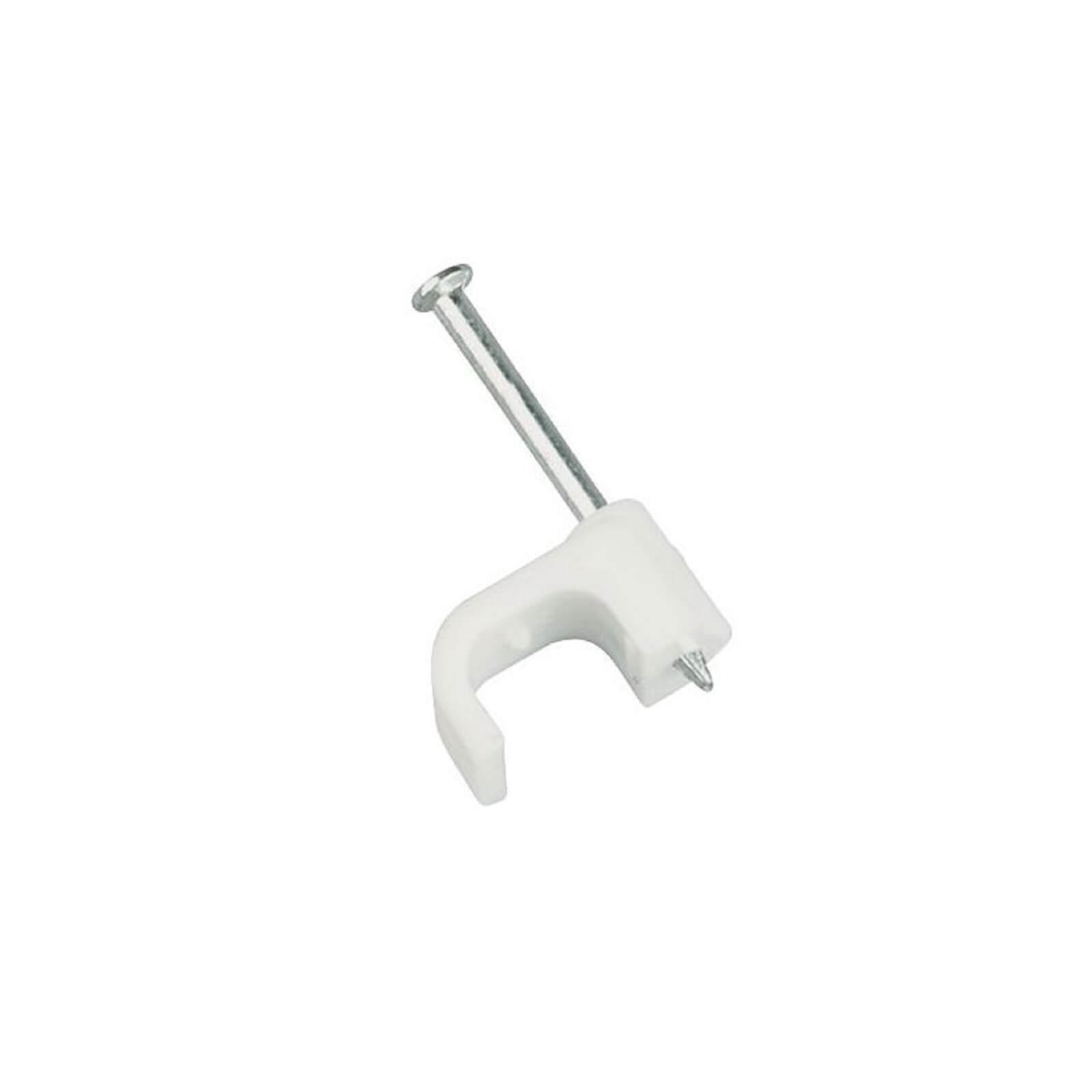Photo of Masterplug Flat Cable Clips 0.75mm White 20 Pack