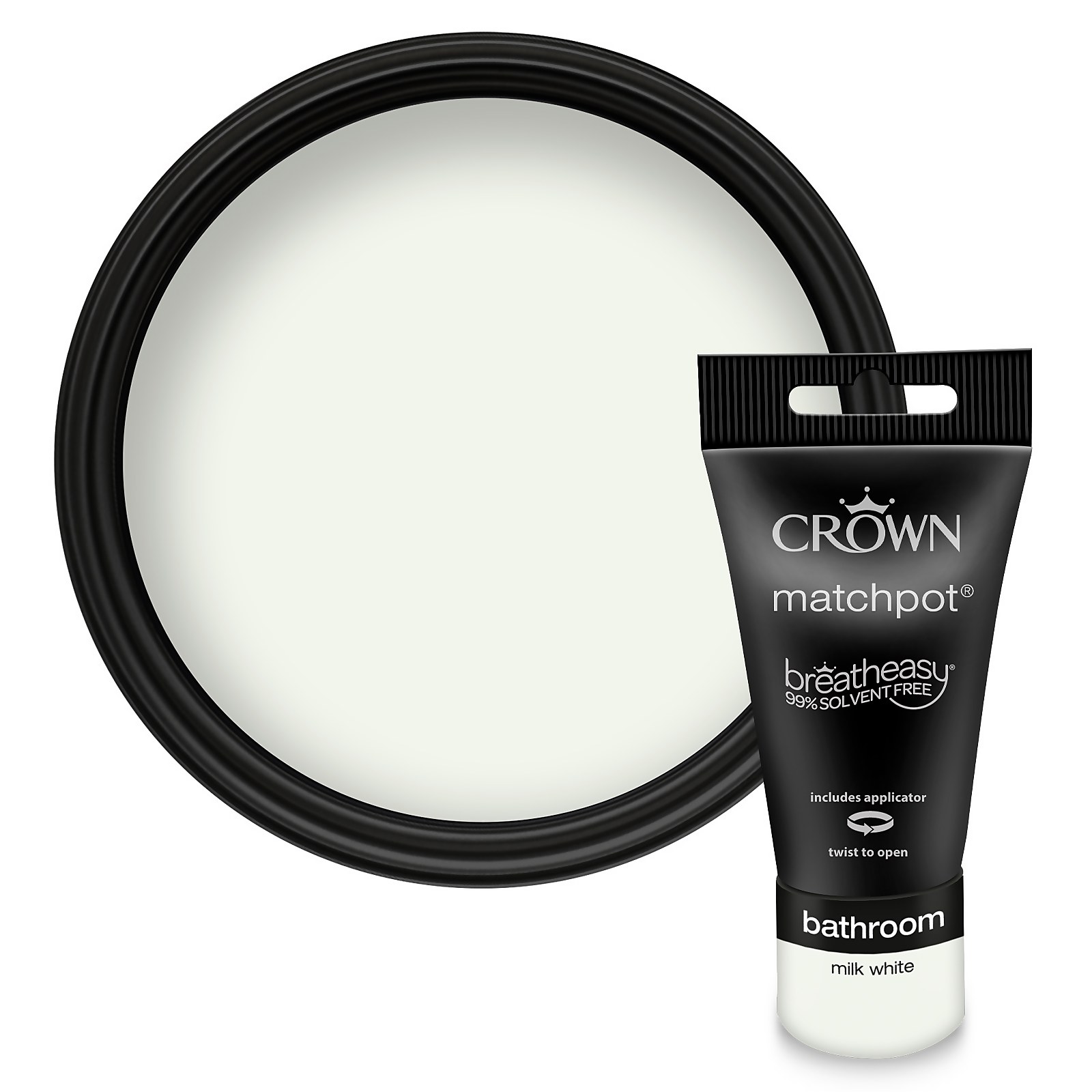 Crown Easyclean Bathroom Matt Emulsion Paint Milk White - Tester