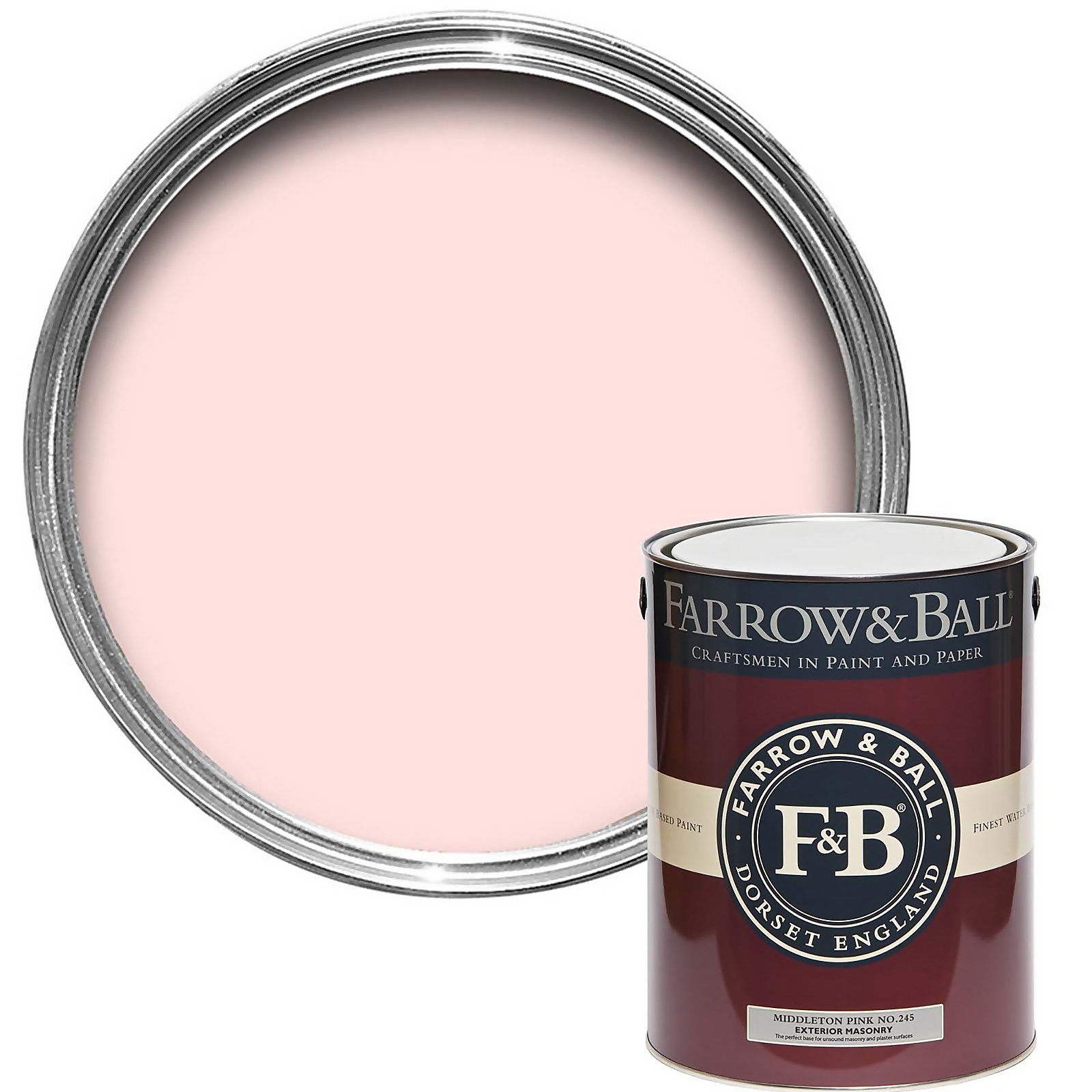 Photo of Farrow & Ball Exterior Masonry Paint Middleton Pink - 5l