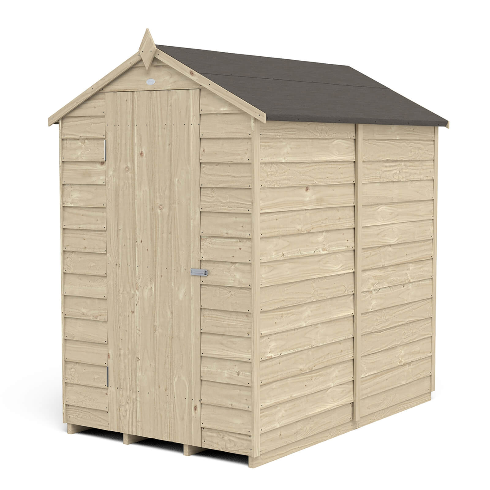 Forest 6 x 4ft Overlap Pressure Treated Apex Shed - No Window incl. Installation