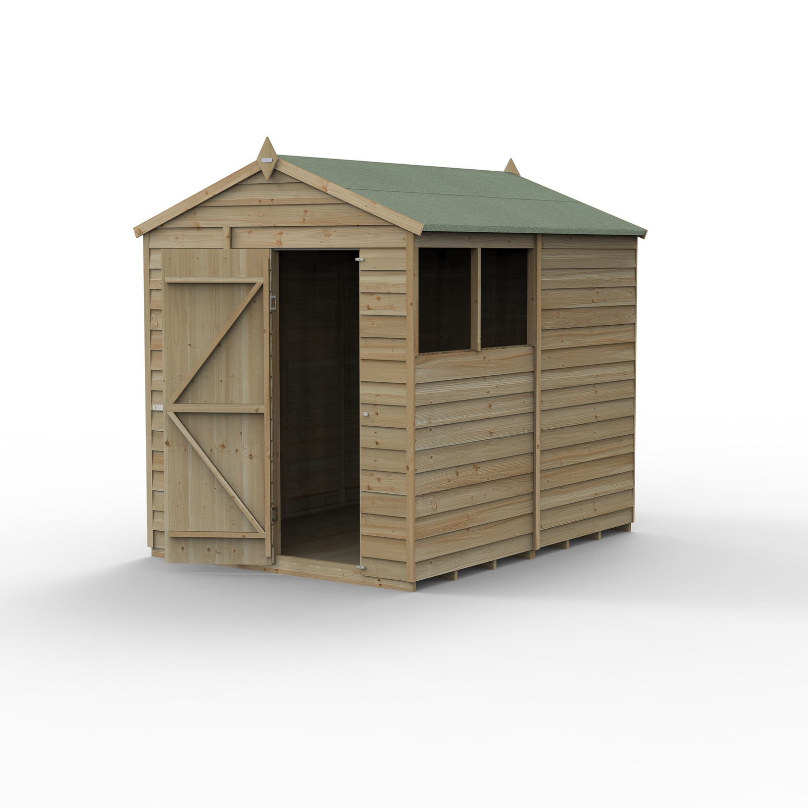 Forest Garden 4LIFE Apex Shed 6 x 8ft - Single Door 2 Window (Including Installation)
