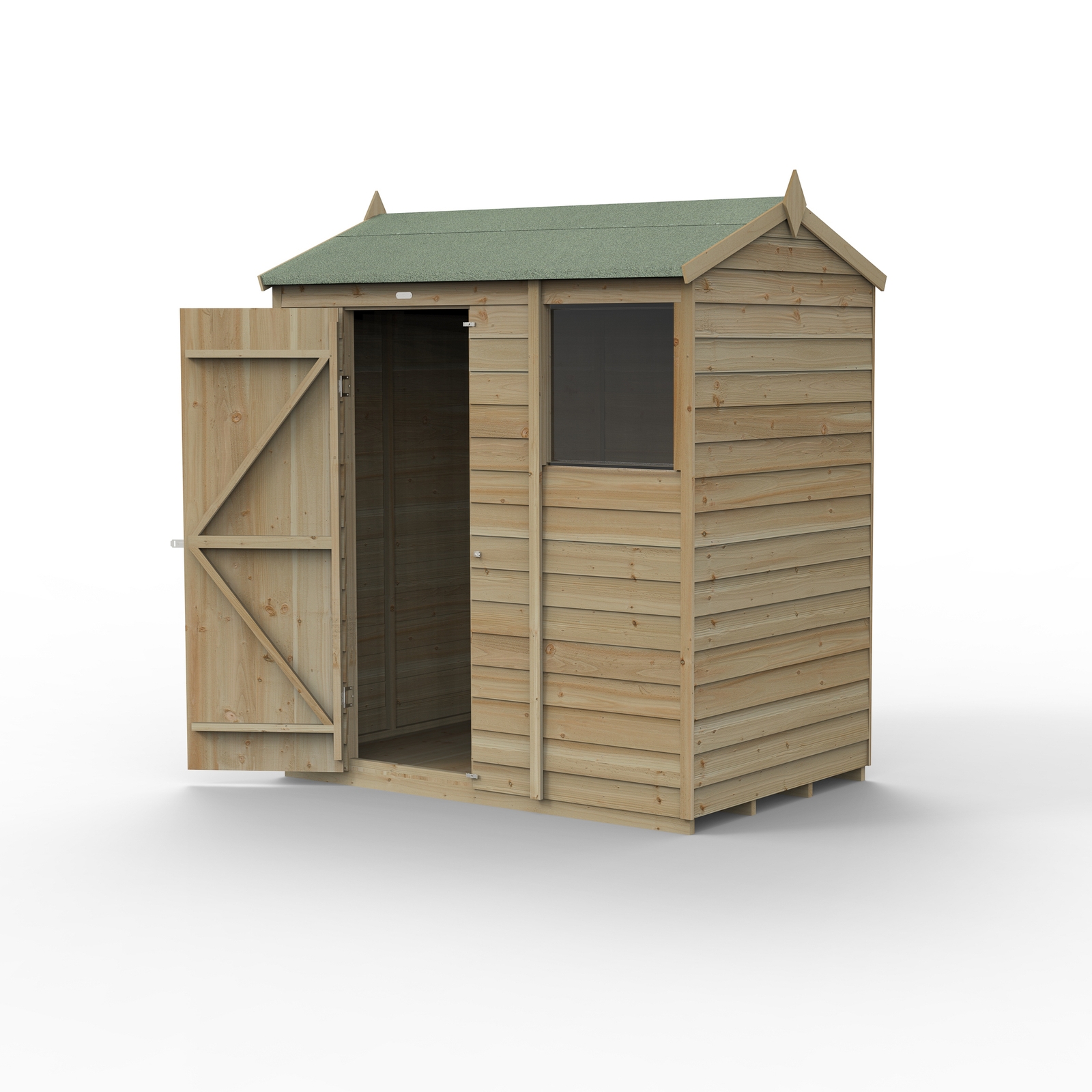 Forest Garden 4LIFE Reverse Apex Shed 6 x 4ft - Single Door 1 Window (Including Installation)