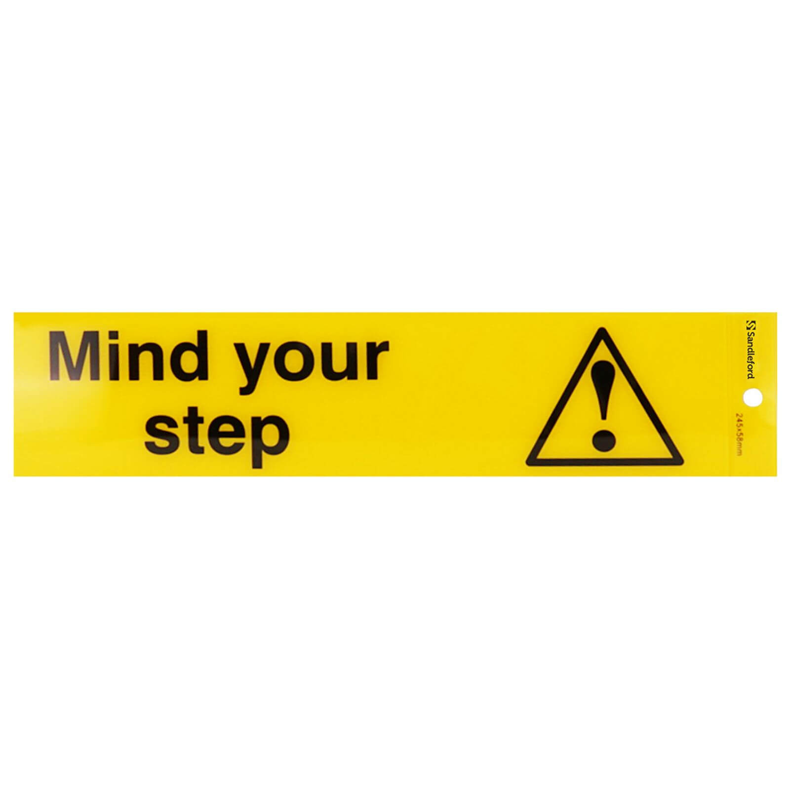 Photo of Self Adhesive Mind Your Step Sign - 245 X 58mm