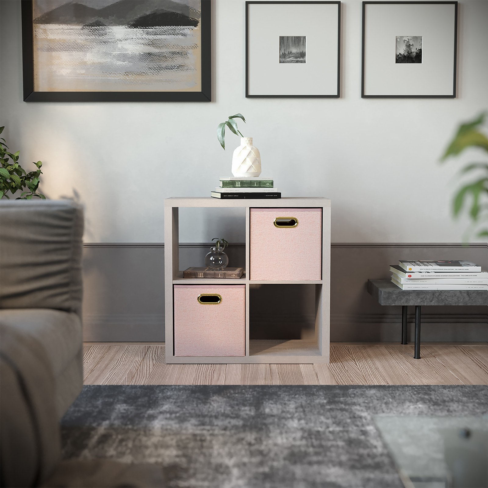 Clever Cube 2X2 Storage Unit - Grey Oak