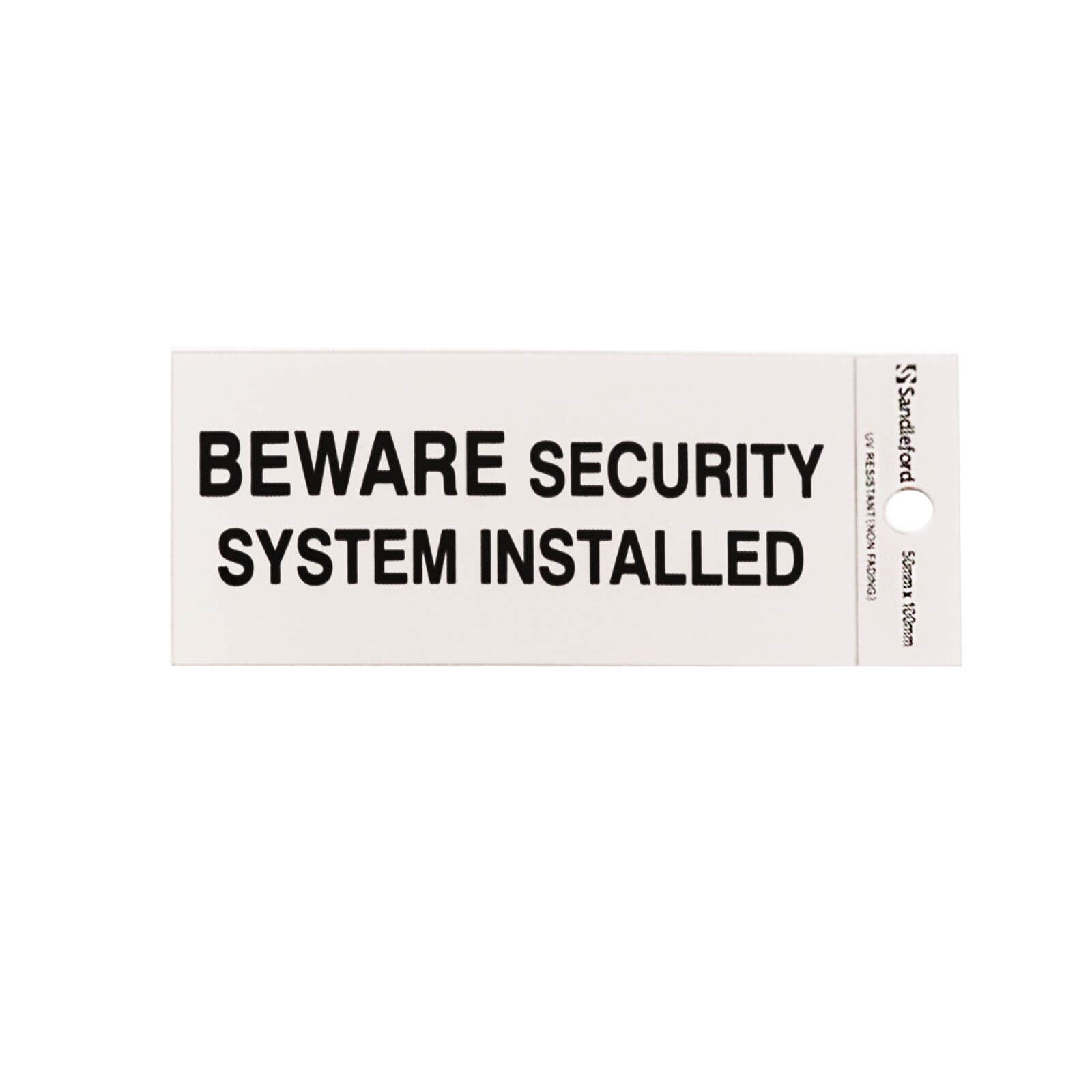 Photo of Self Adhesive Beware Security System Installed Sign - 100 X 50mm