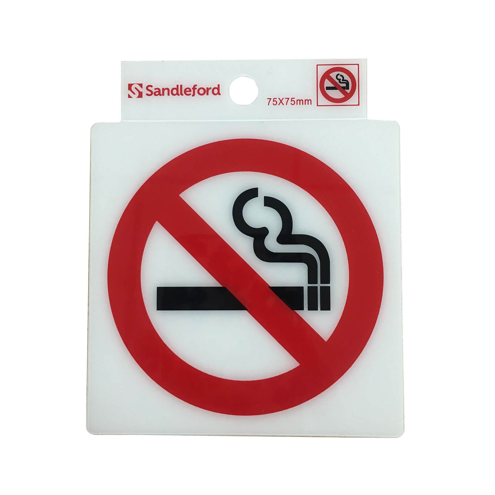 Photo of Self Adhesive No Smoking Symbol Sign - 75 X 75mm