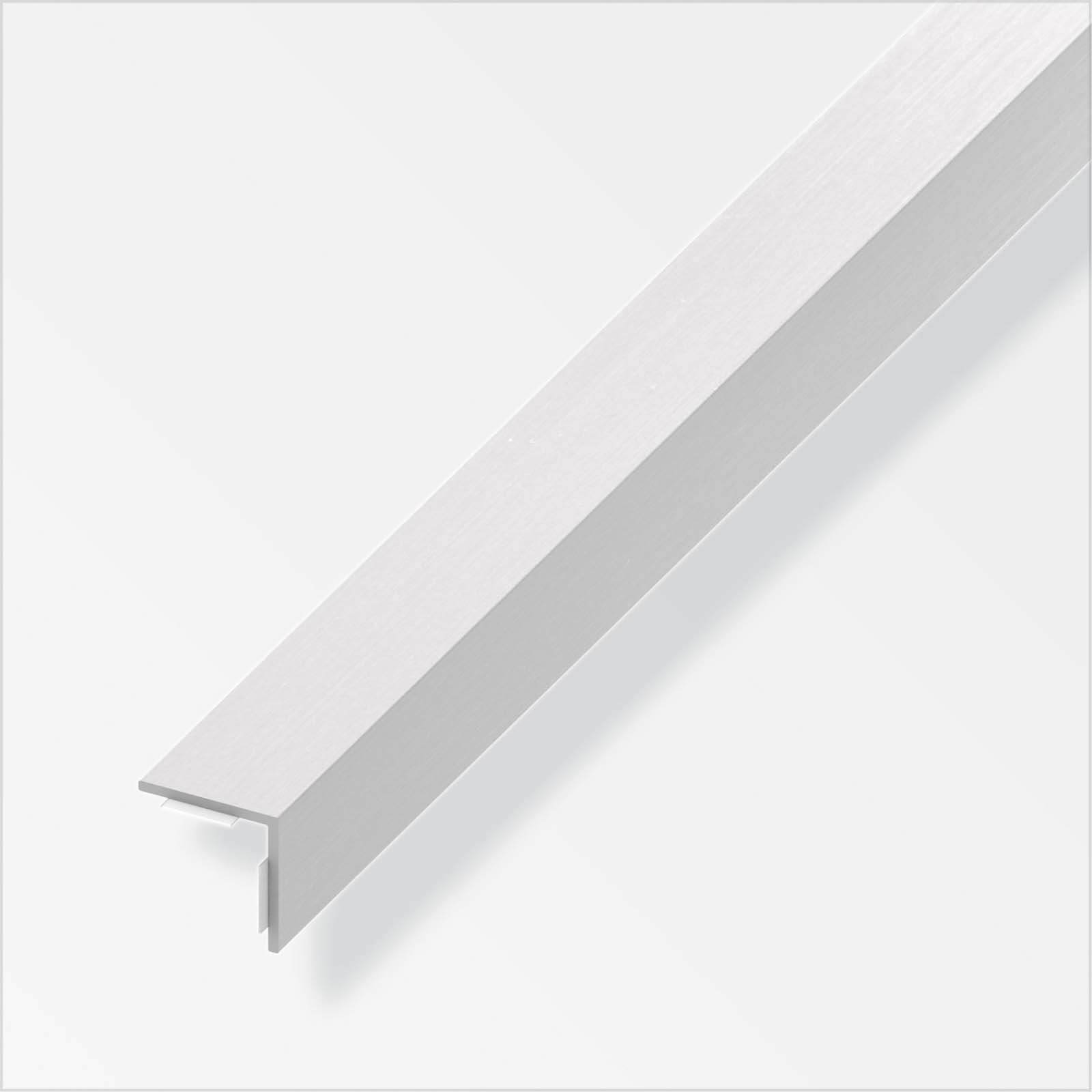 Photo of Pvc Equal Angle Self-adhesive Profile - Brushed Aluminium - 1m X 20 X 20mm