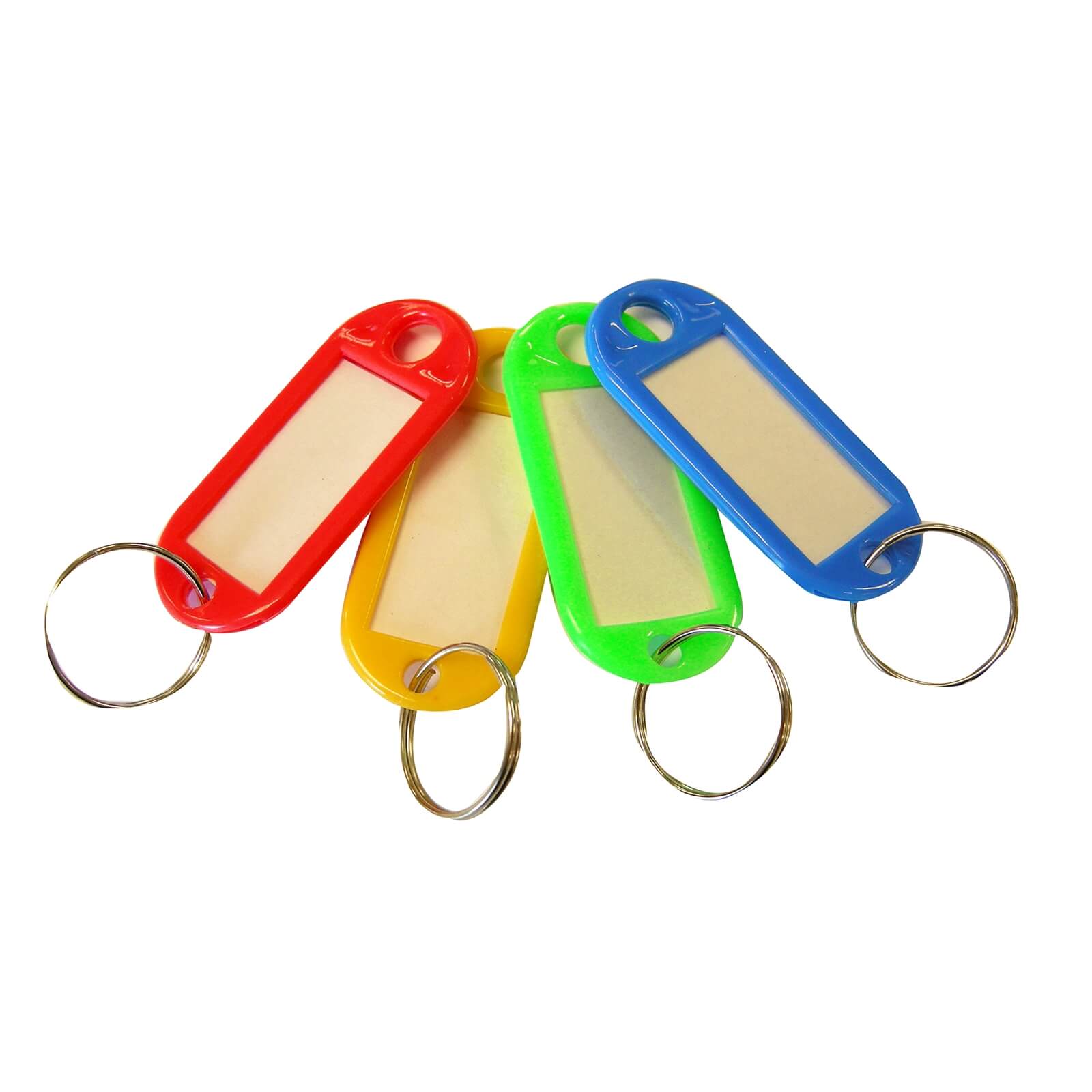 Photo of Large Key Rings With Id Tabs - 4 Pack - Assorted Colours